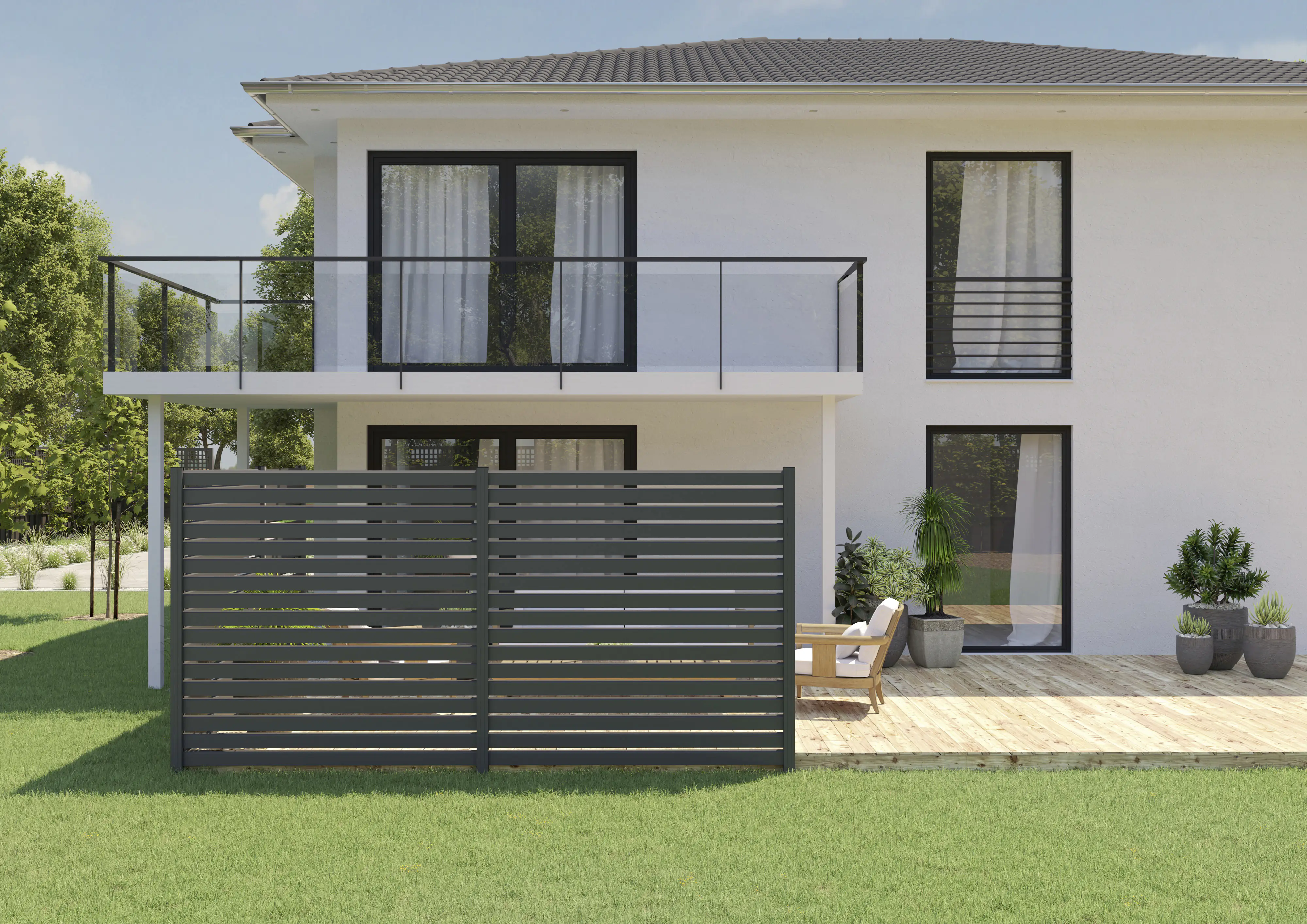 Ambiente Alu-Zaun Rhombus 90 MIDI B x H: 120 cm x 120 cm 22 mm stark