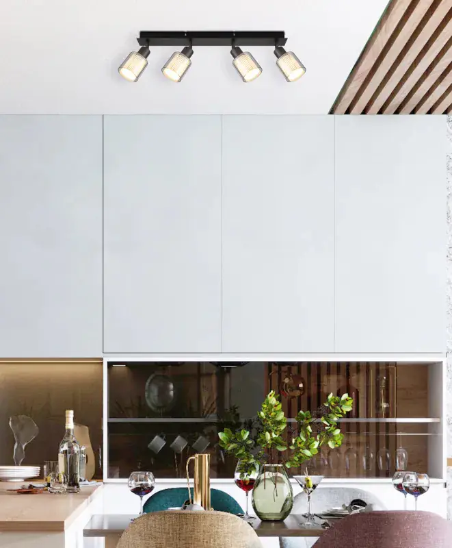 Globo Strahler Villegas 56 x 18,6 cm schwarz-chrom matt