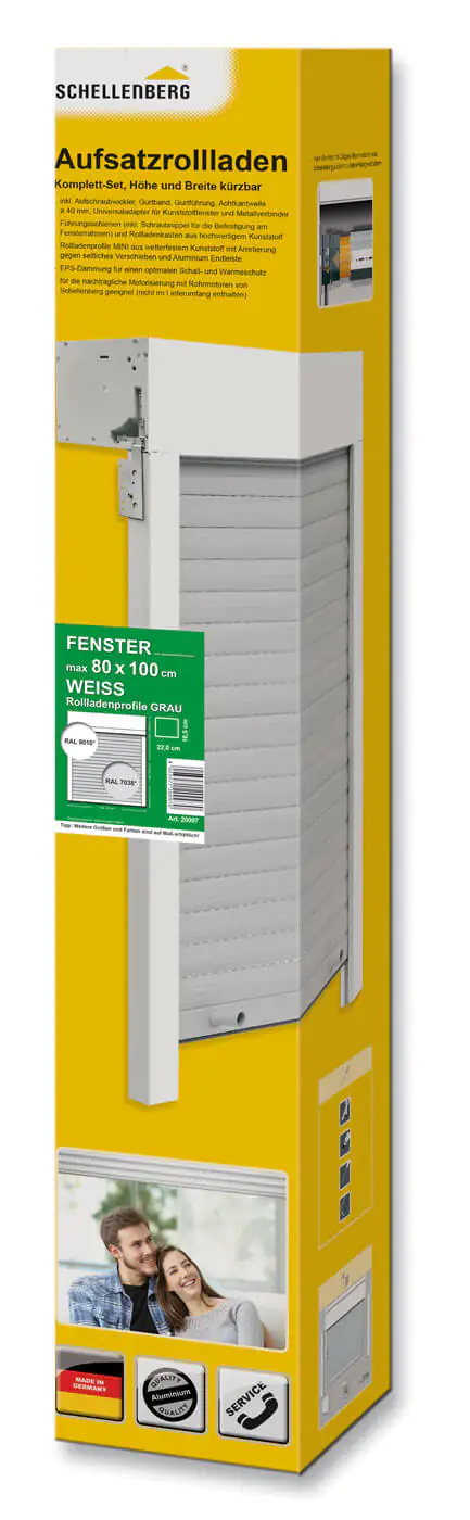 Schellenberg Aufsatzrollladen SB weiß/grau 80x100 cm