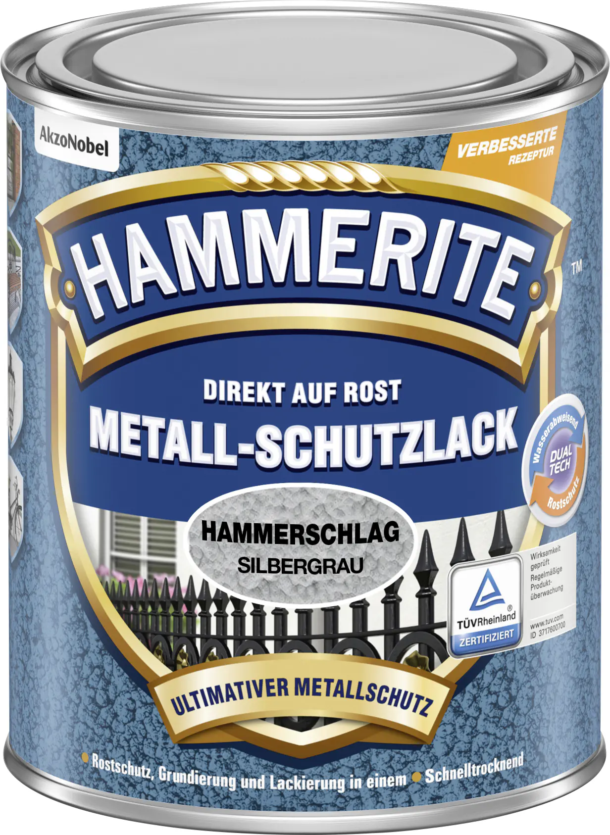 Hammerite Metall-Schutzlack Hammerschlag 2,5 L silbergrau Hammerite Metall-Schutzlack Hammerschlag 2,5 L silbergrau