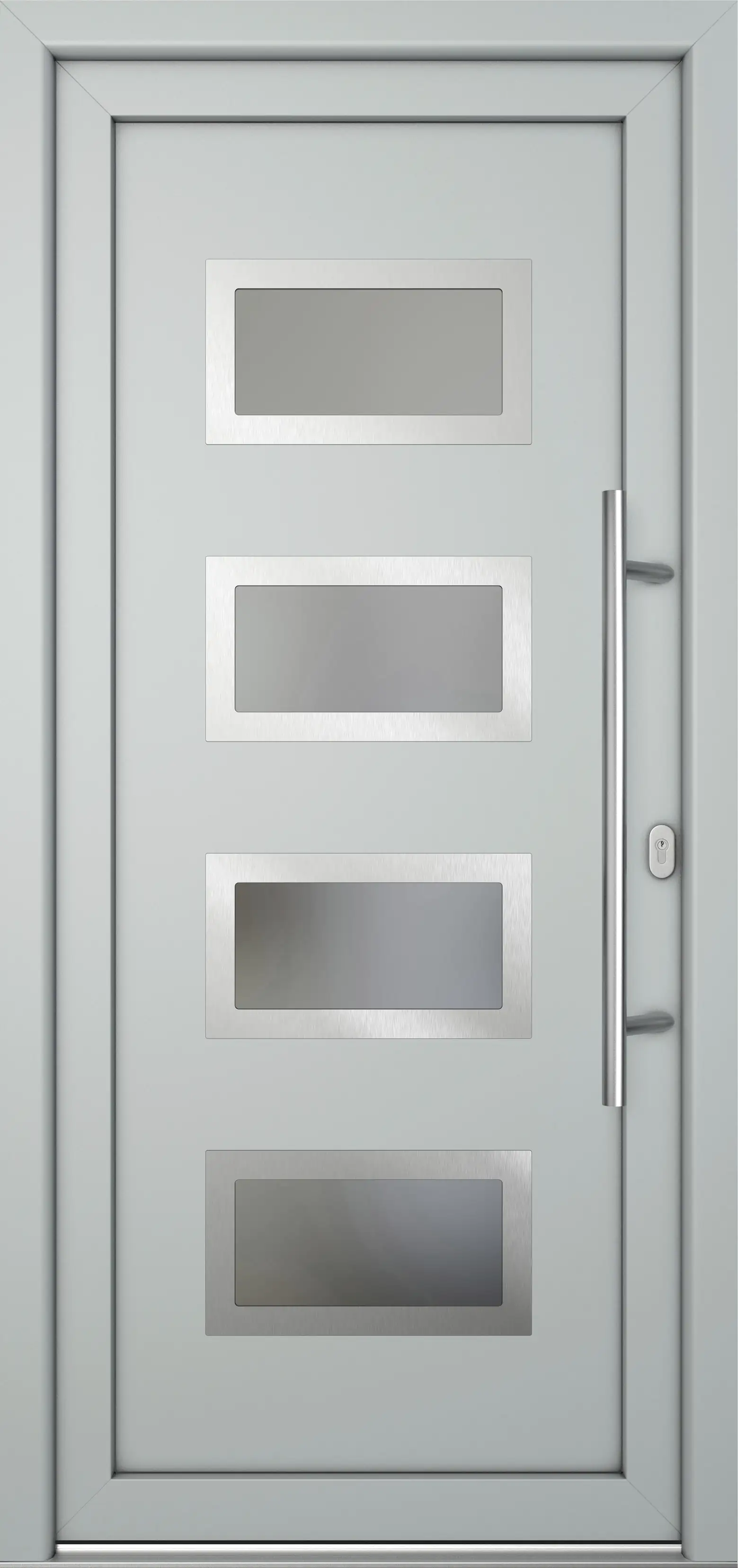 Meeth Haustür Signum Pro PVC Modell 92 108 x 200 cm DIN Rechts weiß/lichtgrau Meeth Haustür Signum Pro PVC Modell 92 108 x 200 cm DIN Rechts weiß/lichtgrau