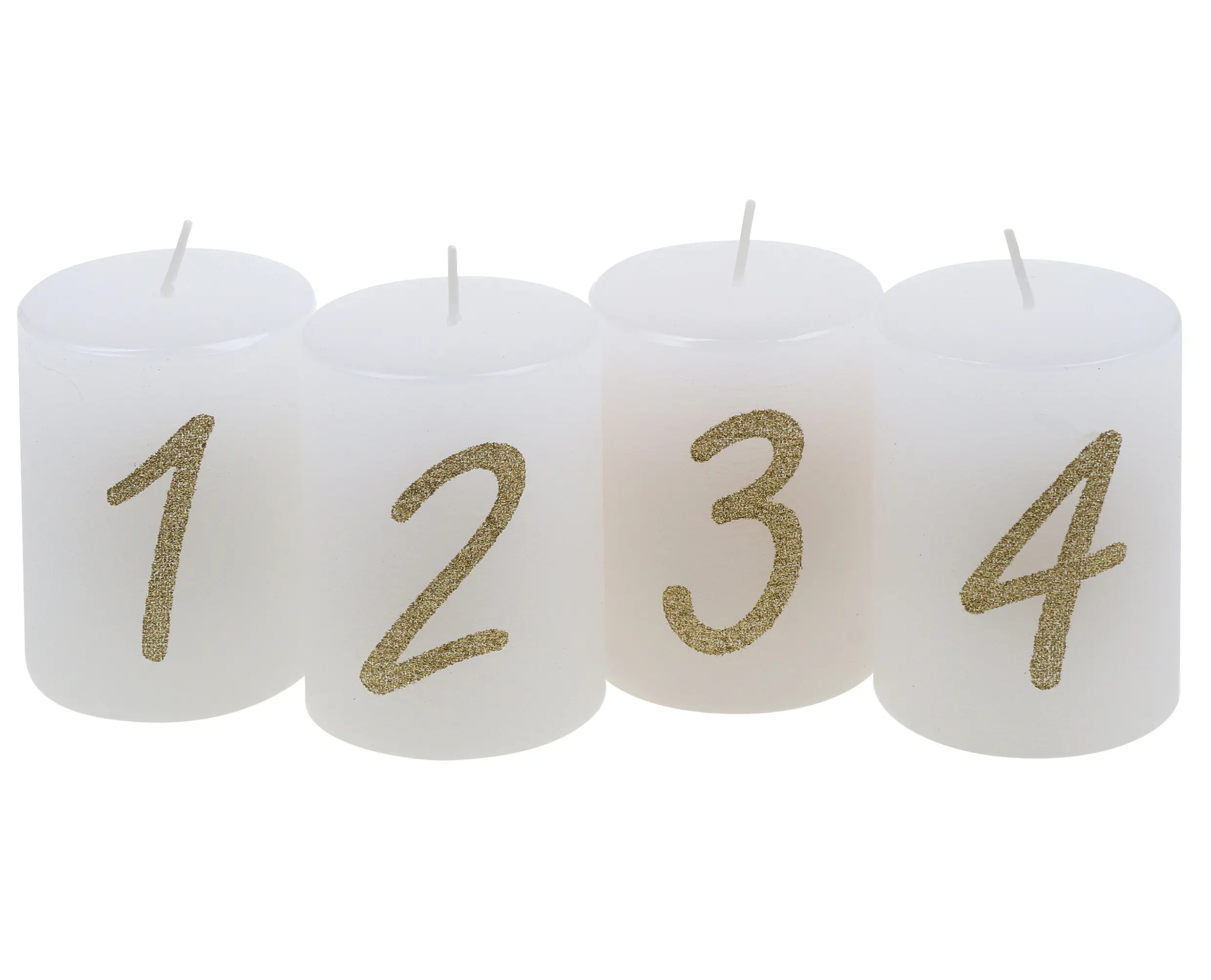 Steinhart Stumpenkerzen 1 - 4 Ø 5,8 x 8 cm 4er-Pack weiß
