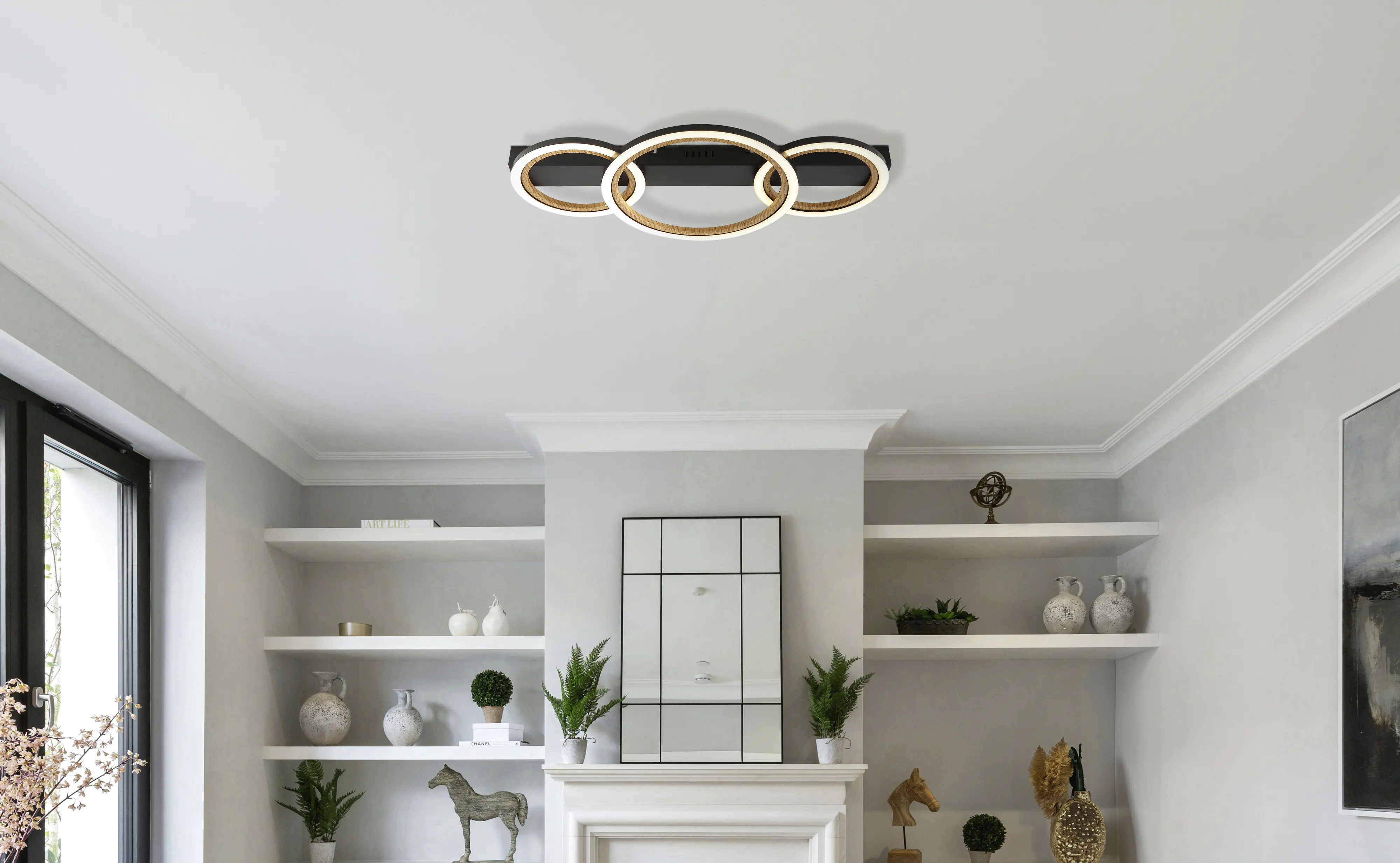 Globo Deckenleuchte Dakari I 58 x 30 cm L x B schwarz warmweiß