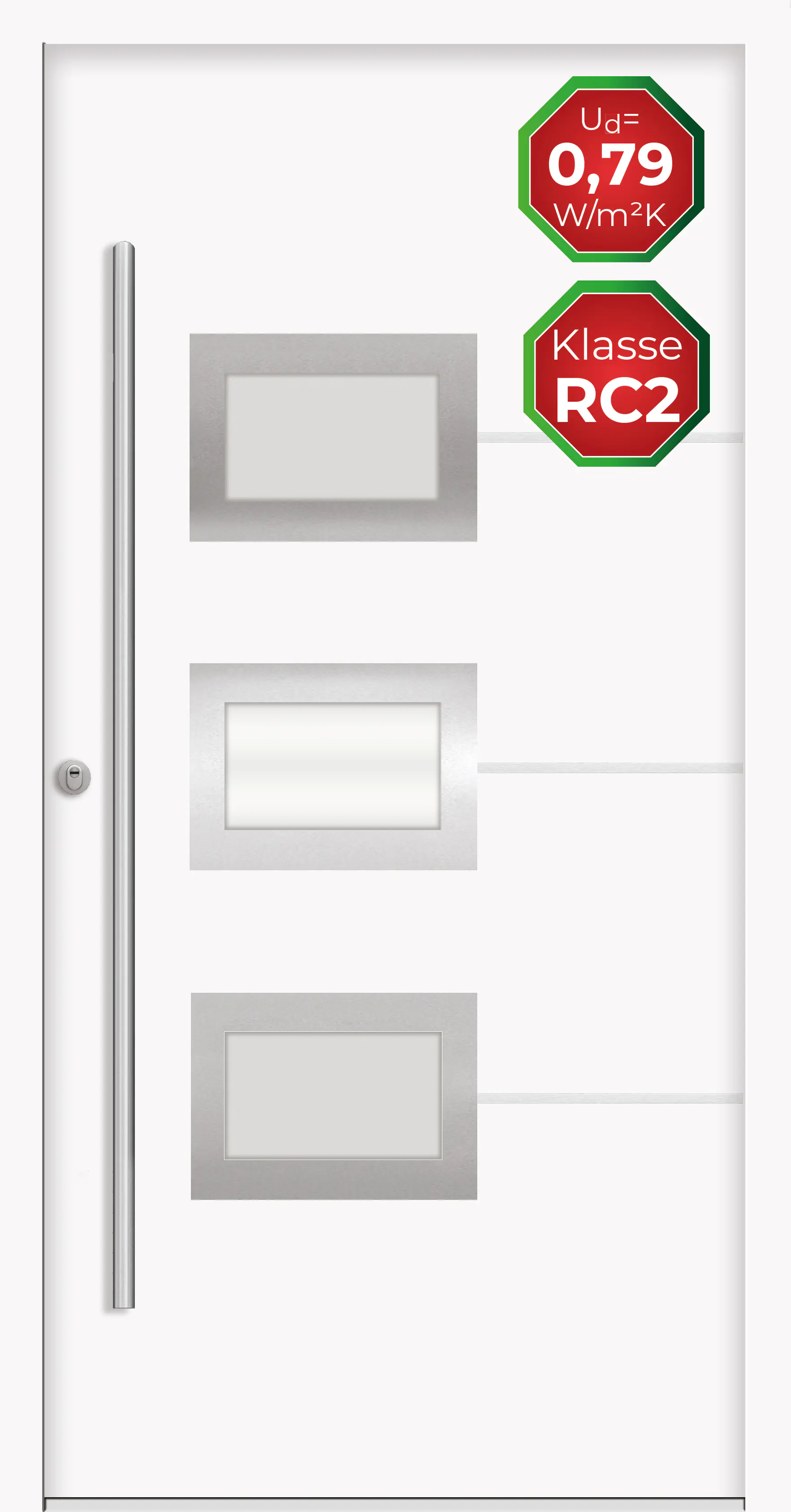 Splendoor Haustür Passivedoor Premium B03 RC2 Weiß DIN Links 110 x 210 cm
