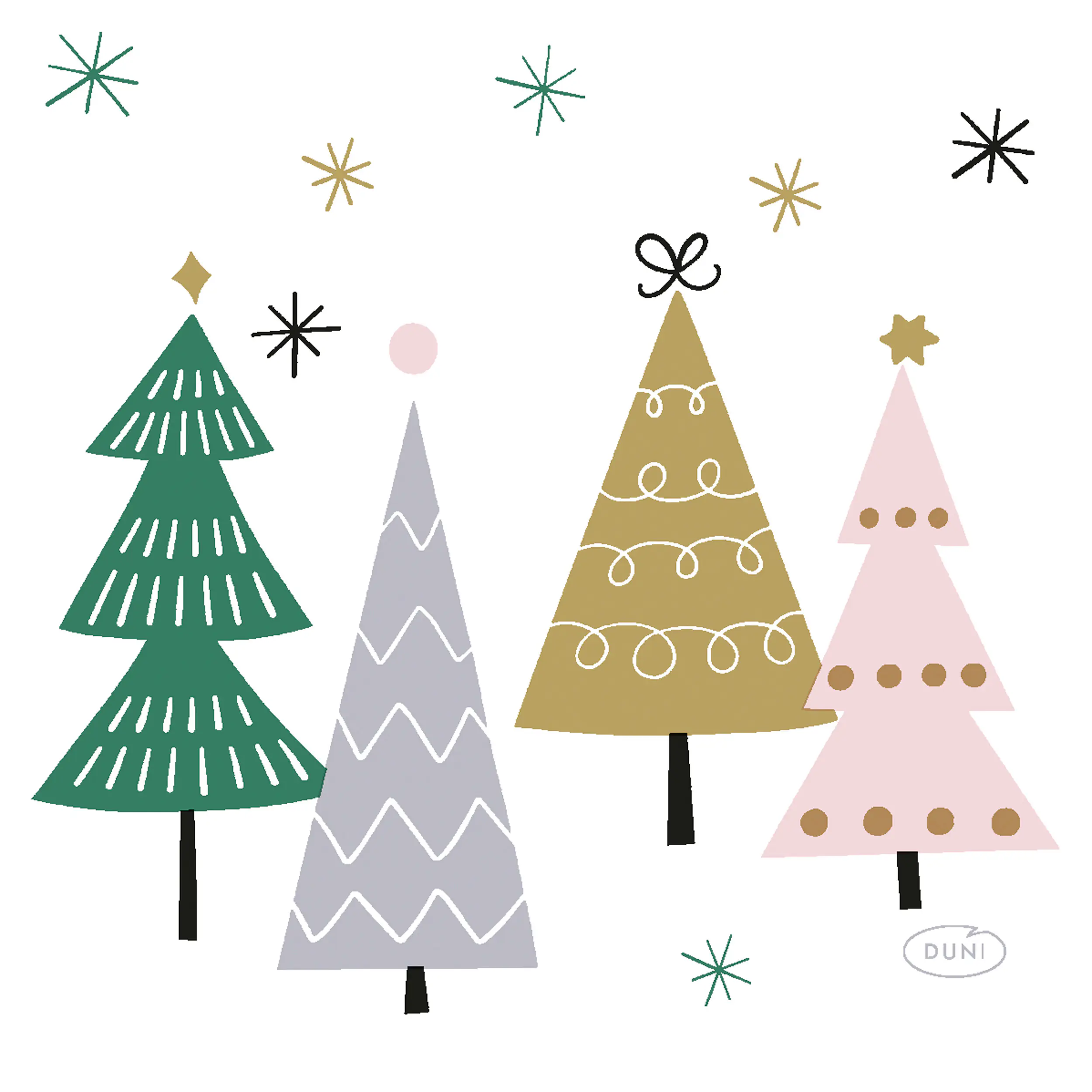 Duni Servietten Noel Trees multi 24 x 24 cm - 20er Pack