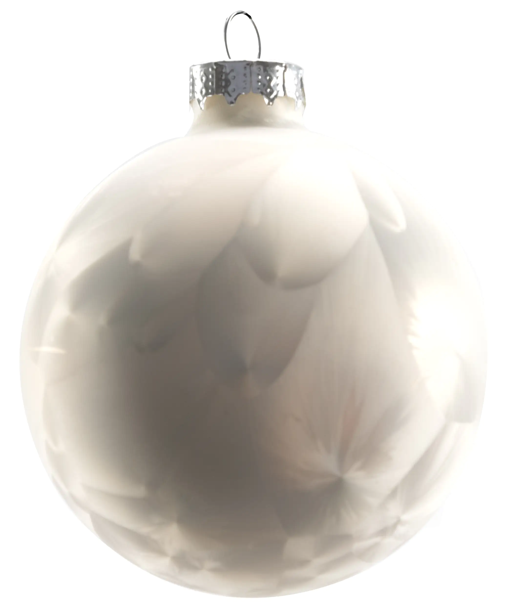 4333692539043_02 TrendLine Weihnachtskugeln aus Glas Ø 8 cm weiß-silber 6 Stück