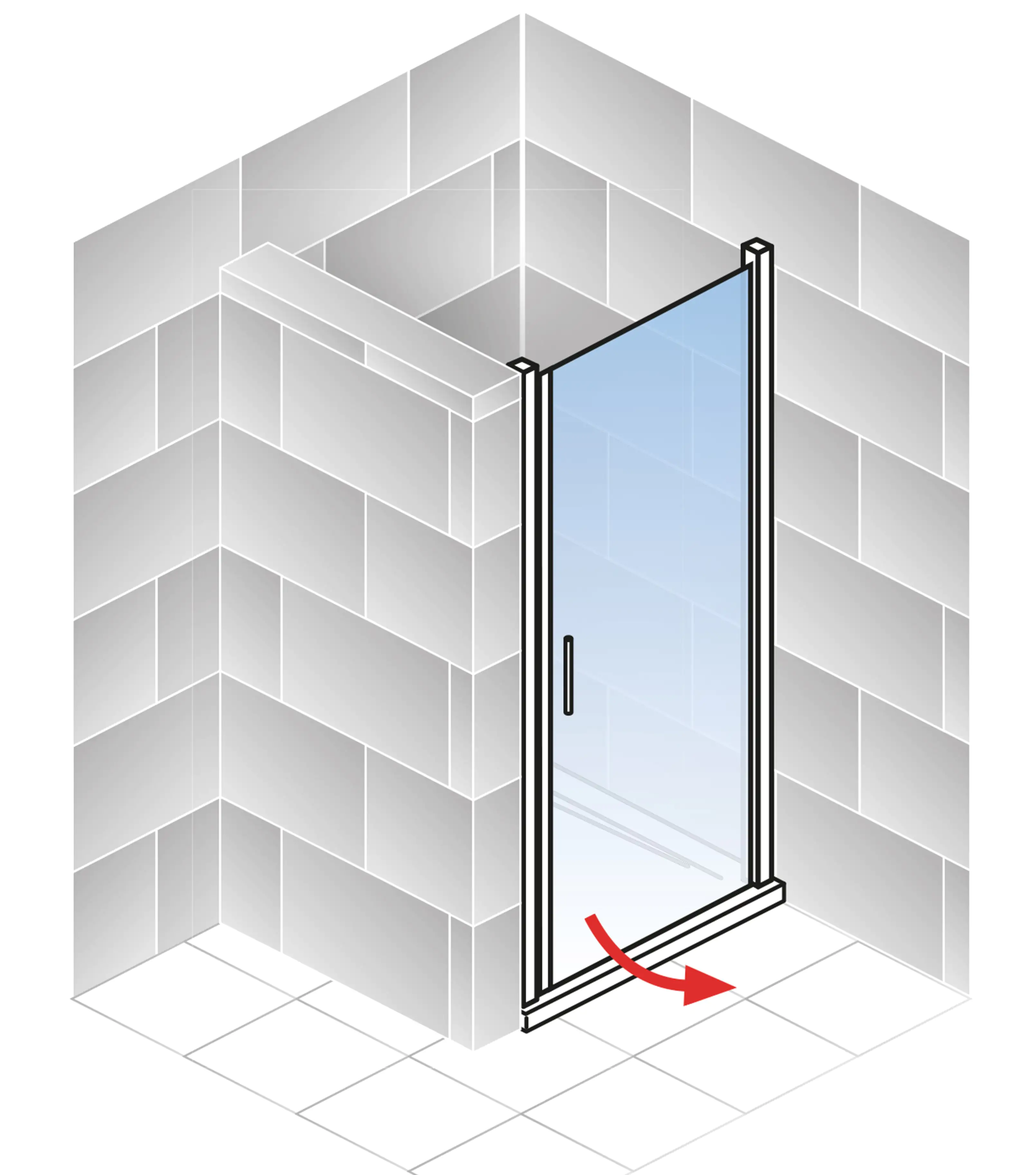 Schulte Nische Drehtür 80 x 192 cm Alexa Style 2.0