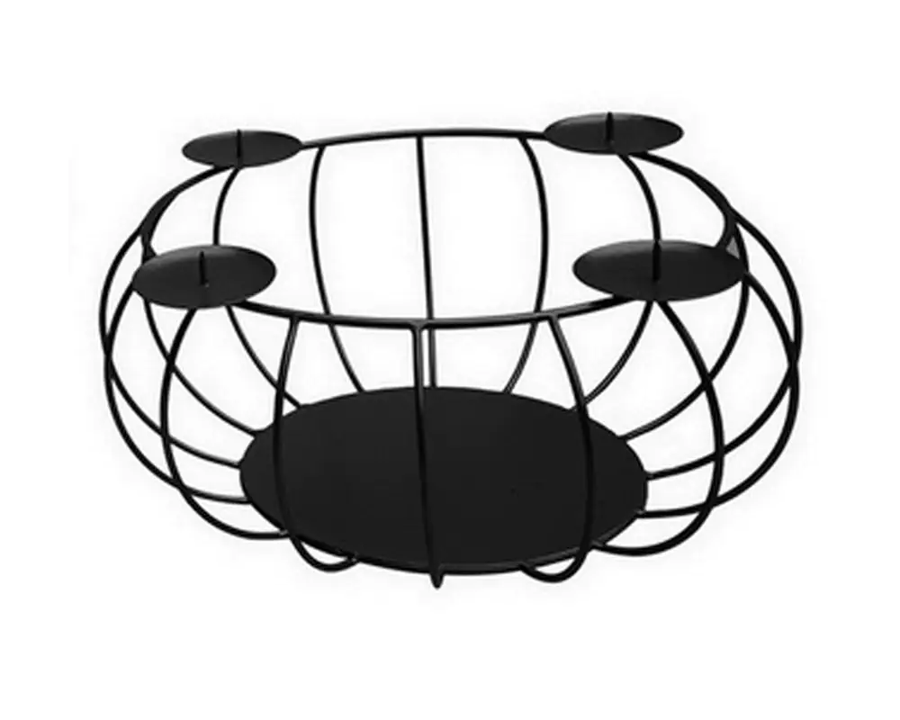 TrendLine Adventskranz Metall Ø 30 x 15 cm schwarz