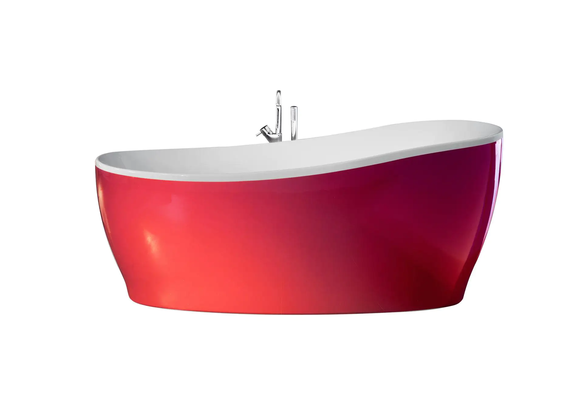 Ottofond Freistehende Badewanne Aviva 180 x 85 x 44 cm, bordeaux/weiß