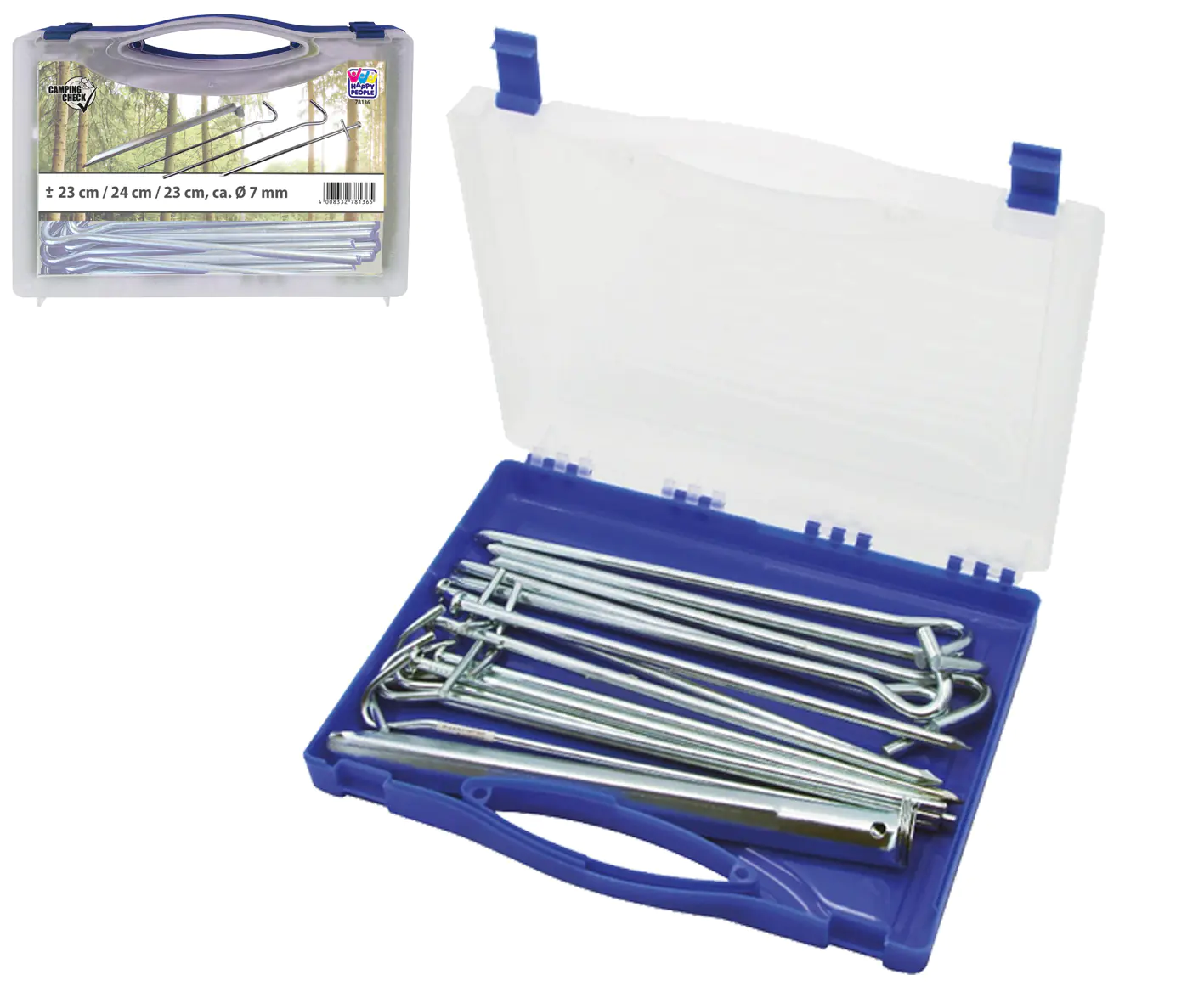 Happy People Campingbox mit Zeltnägeln blau Happy People Campingbox mit Zeltnägeln blau