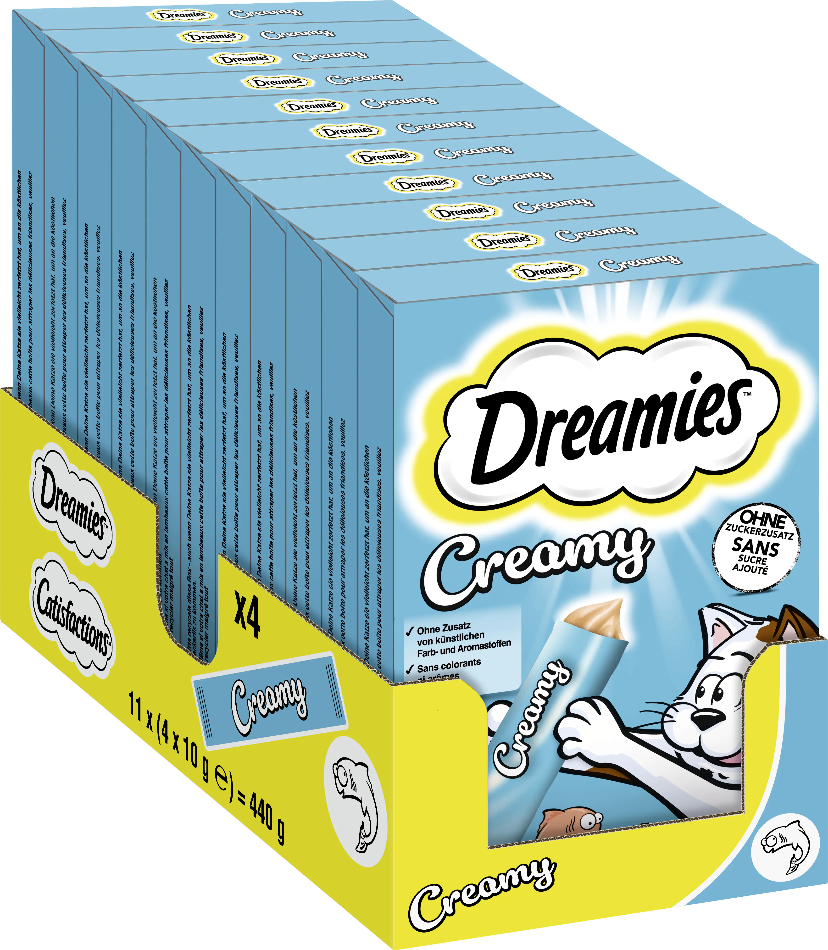 Dreamies Creamy Snacks mit Lachs Katzensnack 4 x 10 g Multipack