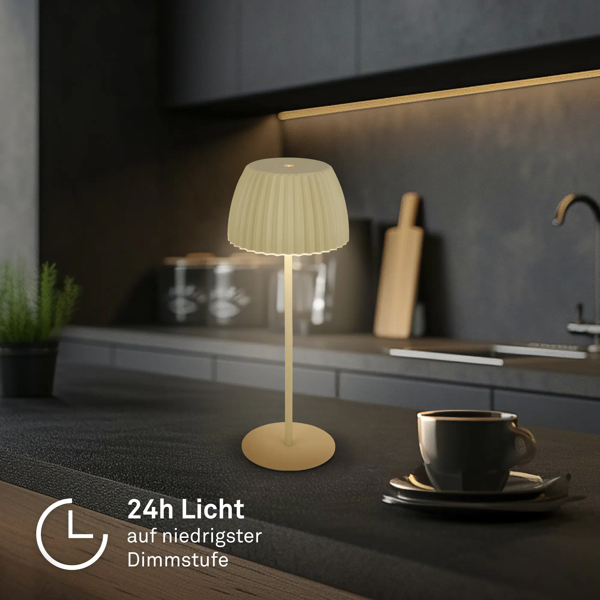 Briloner LED-Tischleuchte Riffle mit Akku grün dimmbar