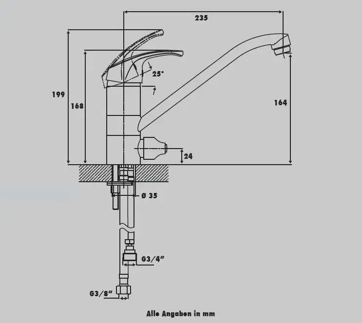 Primaster Küchenarmatur Kiel verchromt