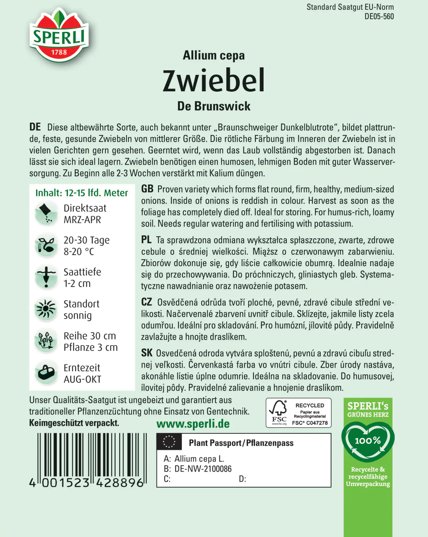 Sperli Zwiebel De Brunswick