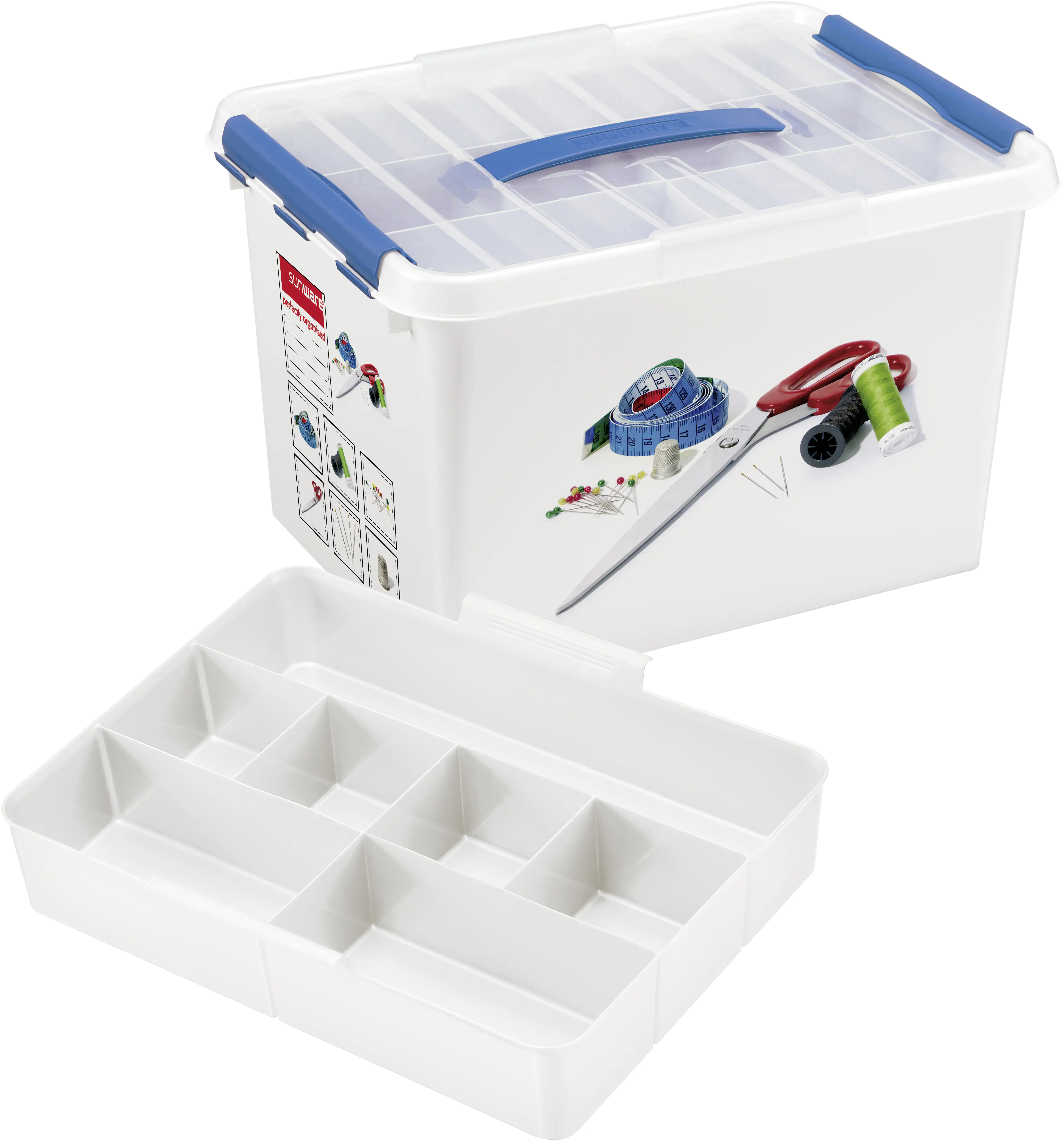 Sunware Nähbox Q-Line inklusive Deckel 22L 40 x 30 x 26 cm