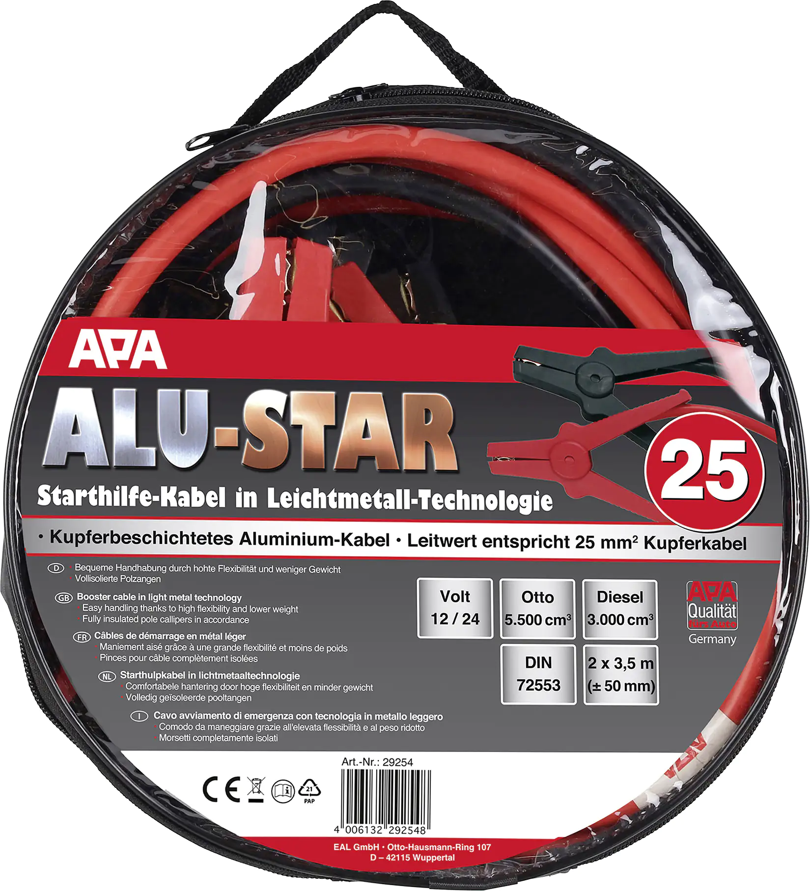APA Starthilfekabel Alu-Star CCA-Kabel 25 mm²