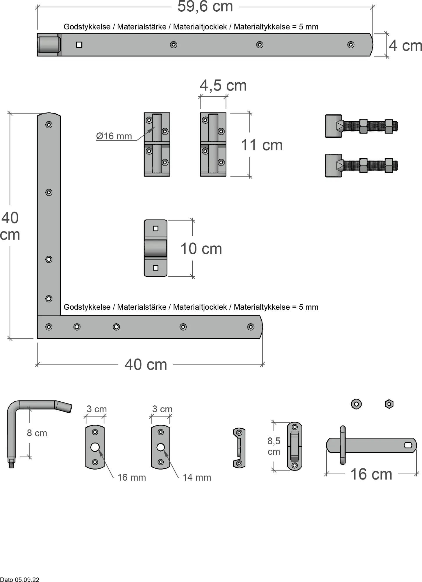 Plus Einzeltor Harmoni inkl. Beschläge 100 x 180 cm umbragrau fungizidbehandelt