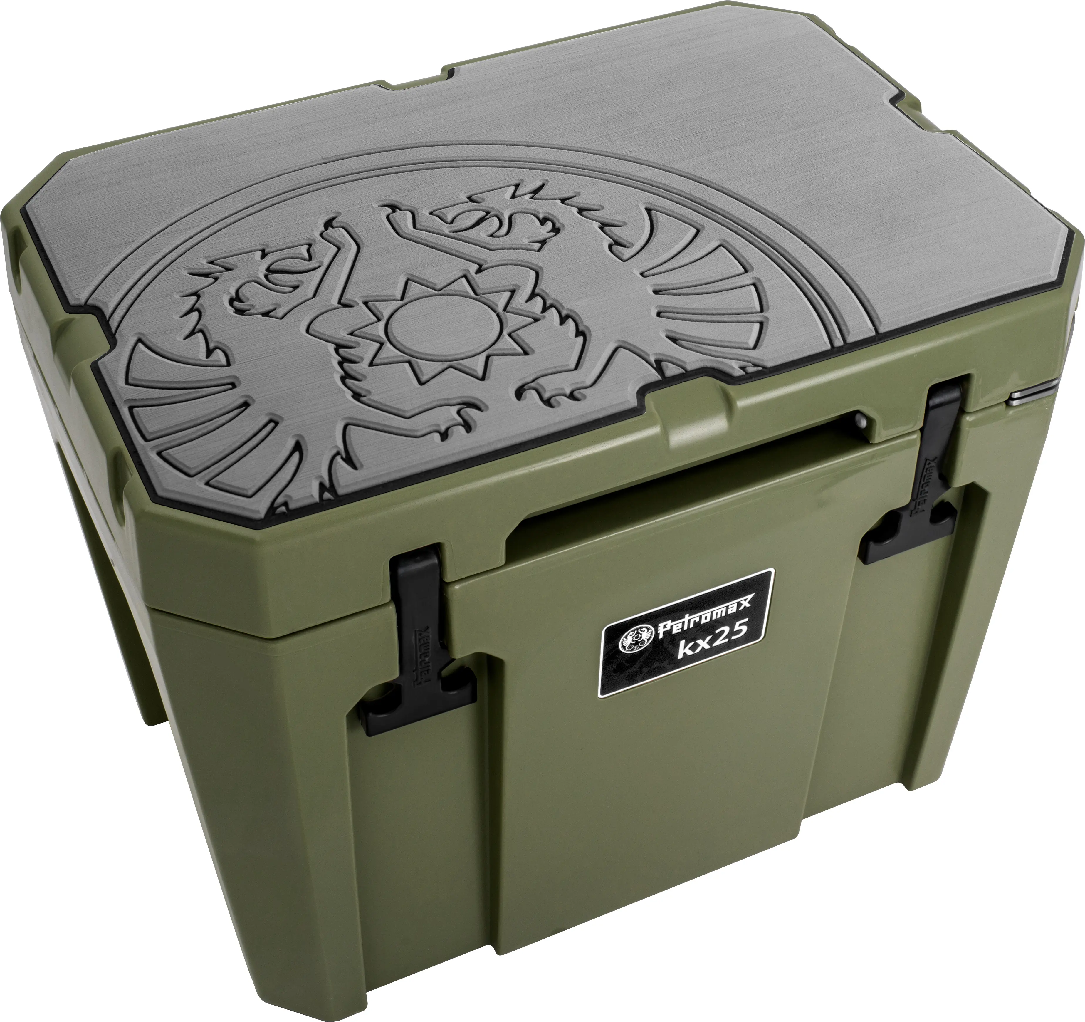 Petromax Haft-Auflage für Kühlbox kx25 mit Drachenemblem grau 
