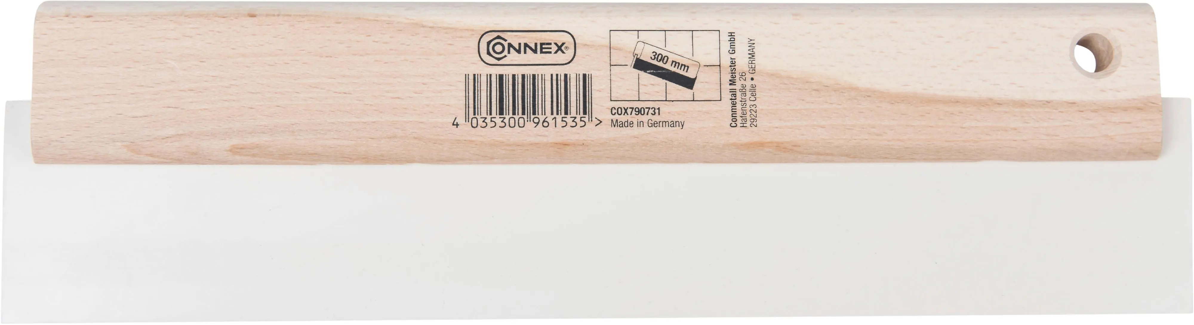 Fugengummi 300 mm weiß Abriebfestes Gummiblatt weiß mit Holzrücken