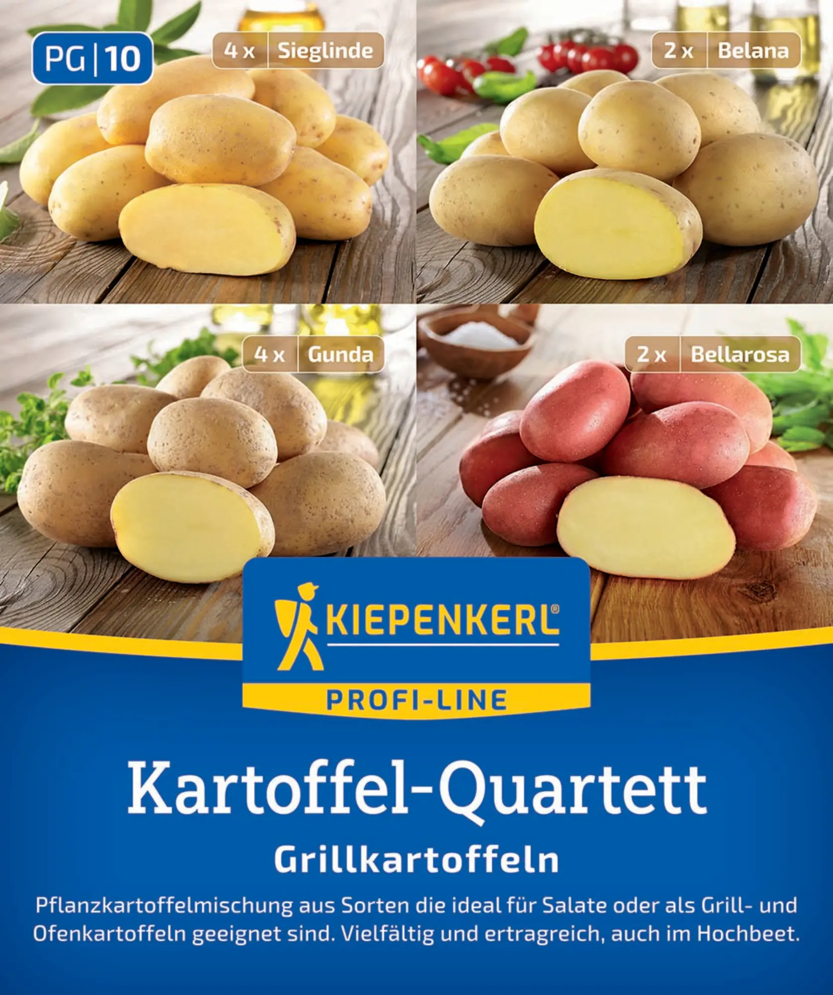 Kiepenkerl Pflanzkartoffel Quartett Mischungstüte Grillkartoffeln 12 Stück