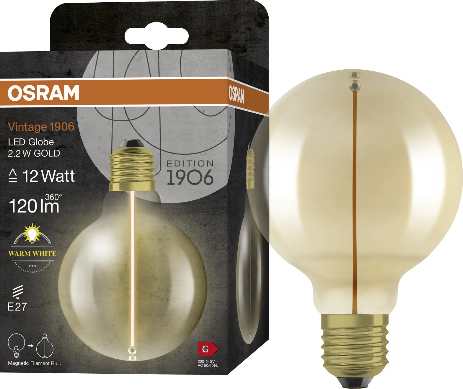 Osram LED Leuchtmittel Globe 95 E27 2,2 W warmweiß amber Osram LED Leuchtmittel Globe 95 E27 2,2 W warmweiß amber