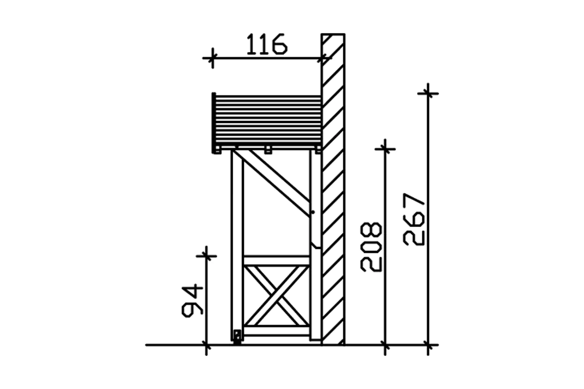 SKAN HOLZ Vordach Siegen Typ 3 247 x 116 cm, lasiert in Eiche hell