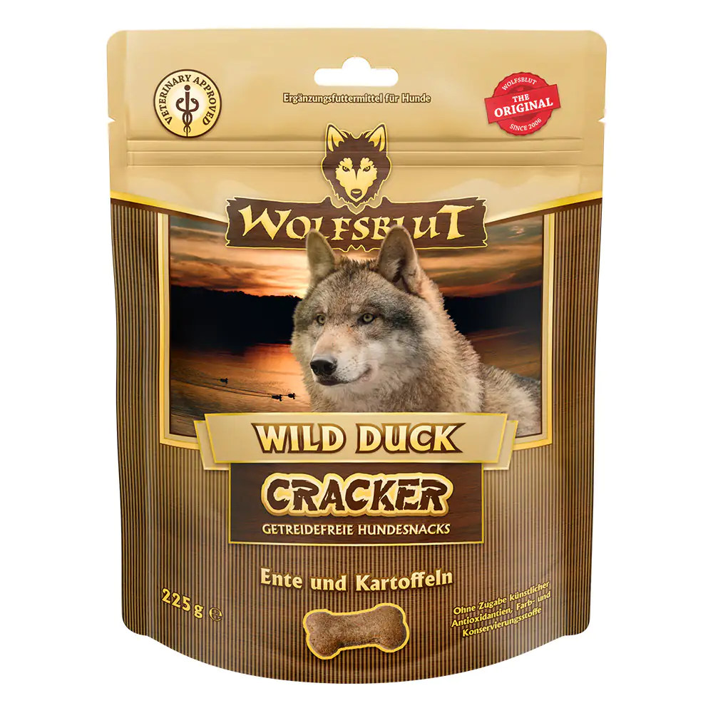 4260262761002 Wolfsblut Wild Duck Cracker Snack - Ente mit Kartoffel 225 g