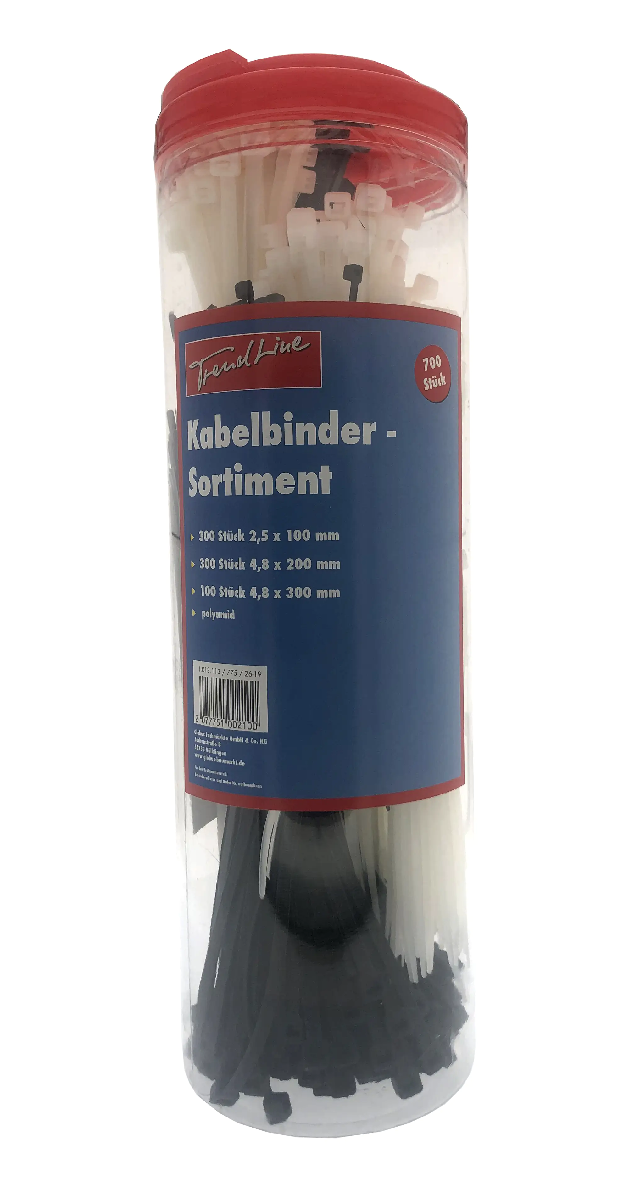 4333692053808 TrendLine Kabelbinder-Set schwarz-weiß, 700 Stück