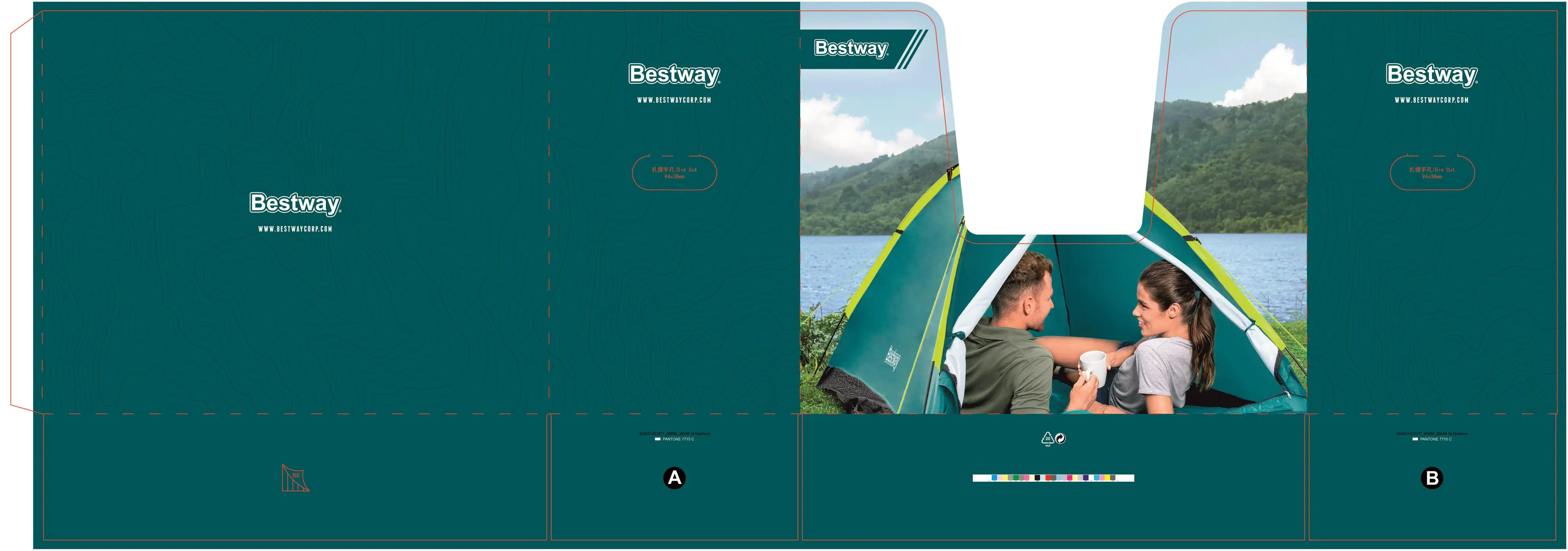 Bestway 3-Personen-Zelt Cool Dome 3 grün 210 x 210 x 130 cm