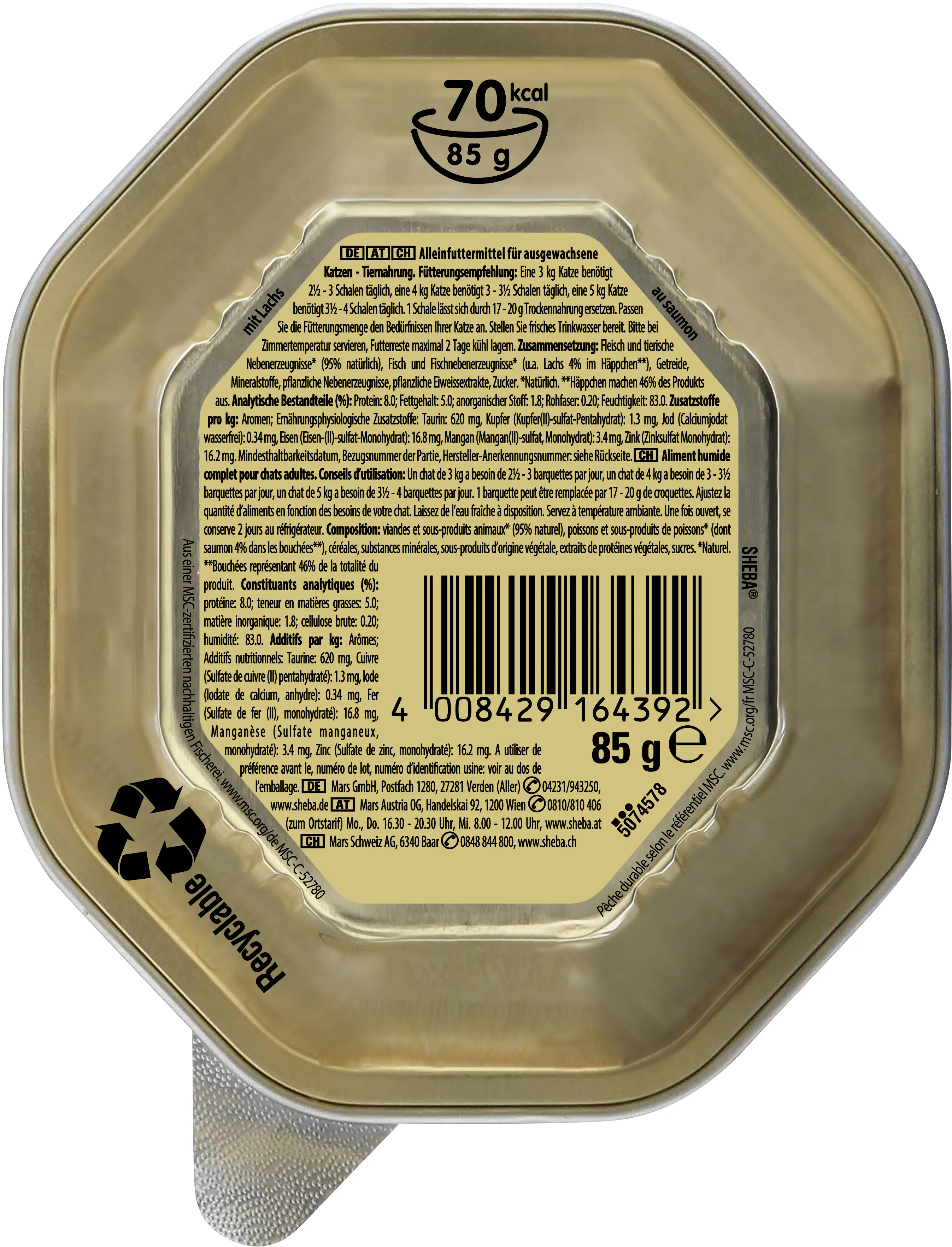 Sheba Sauce Collection Katzennassfutter Adult 85 g Sauce Lover mit Lachs