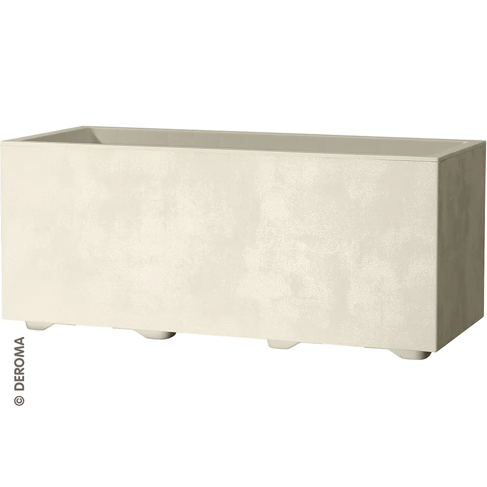 Deroma Pflanzkasten Millennium Kunststoff 78 cm perlweiß mit Ablauflöchern