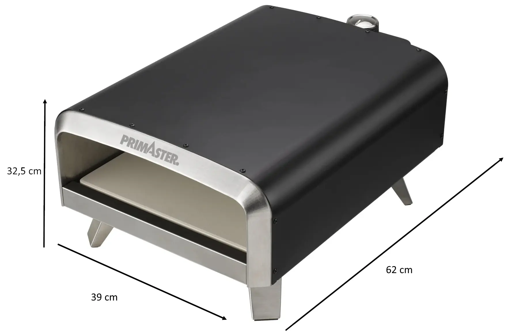 Primaster Gas-Pizzaofen Arcus 1 Brenner mit Pizzastein 33 x 33 cm