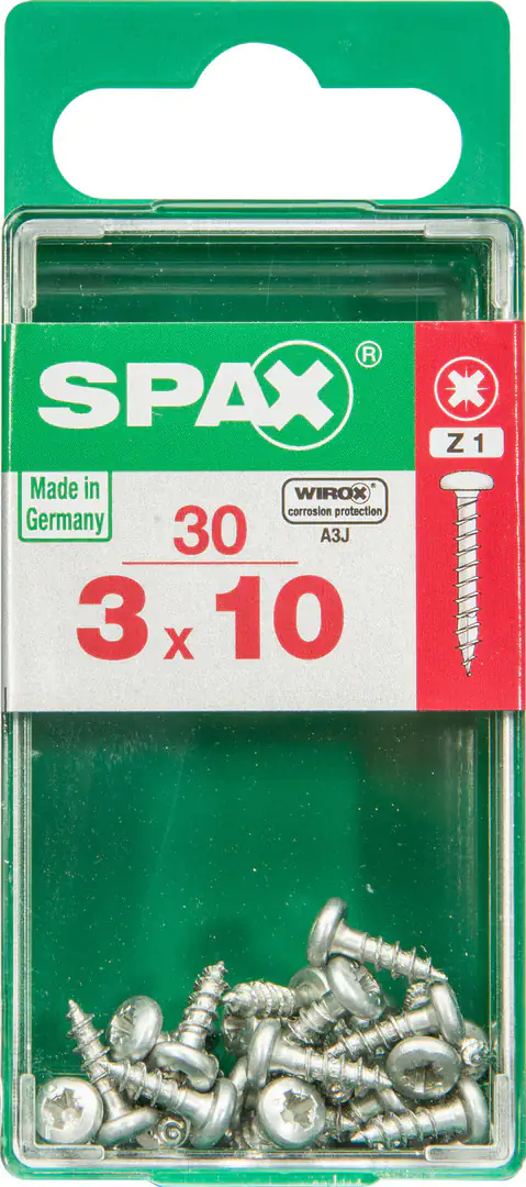 Spax Universalschrauben 3.0 x 10 mm TX 10 - 30 Stk. Spax Universalschrauben 3.0 x 10 mm TX 10 - 30 Stk.