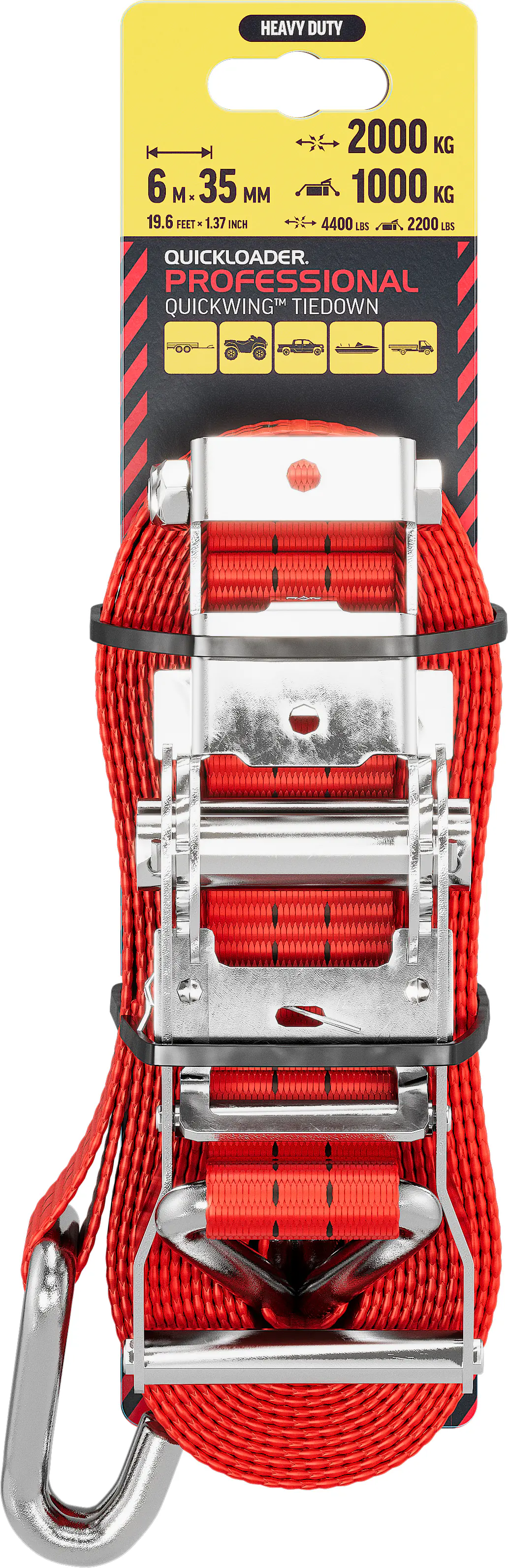 QUICKLOADER® Spanngurt Professionel 35 mm x 6 m 1 Stück rot 