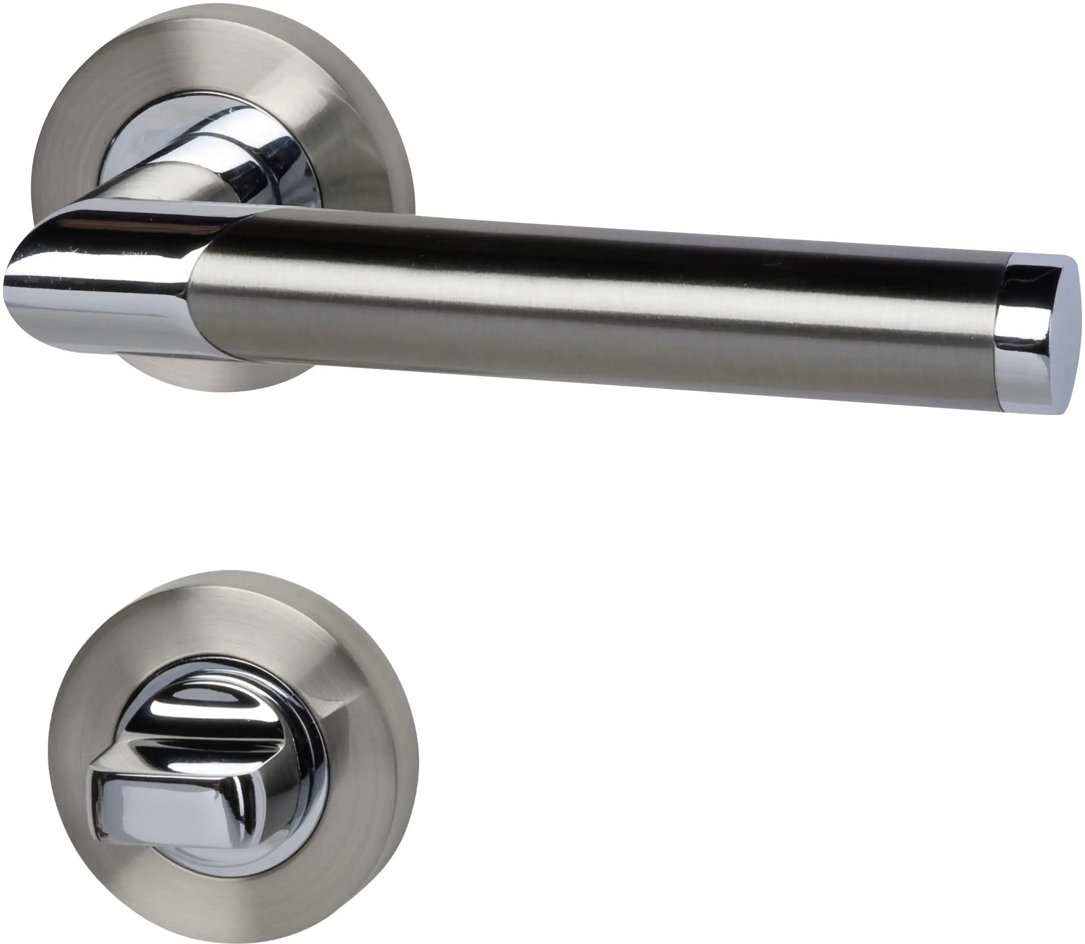 Alpertec WC-Rosettengarnitur Lissabon Edelstahl silber rund