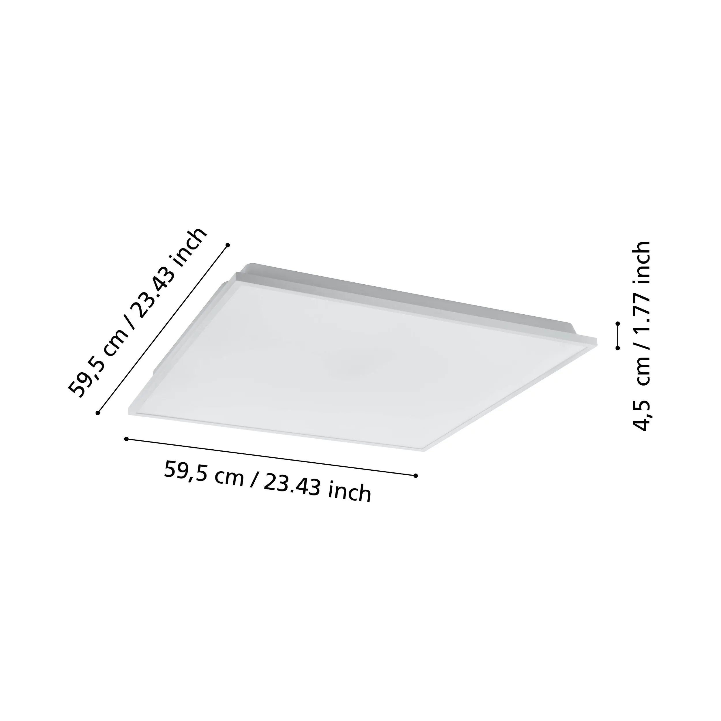 Eglo Connect LED Deckenleuchte Herrora-Z weiß 59,5 x 59,5 cm dimmbar