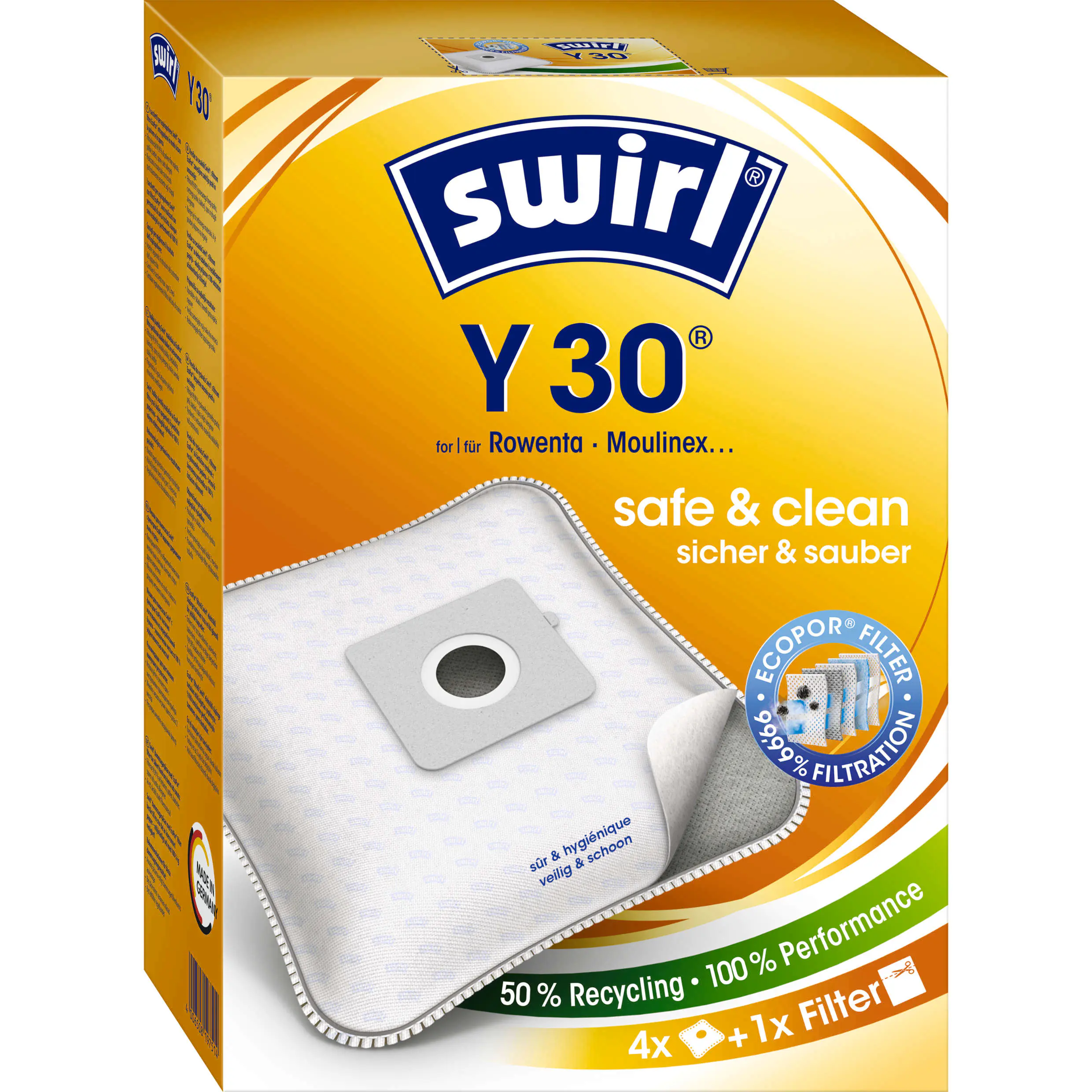 Swirl Y 30 EcoPor Staubsaugerbeutel 4 Staubbeutel + 1 Filter Swirl Y 30 EcoPor Staubsaugerbeutel 4 Staubbeutel + 1 Filter