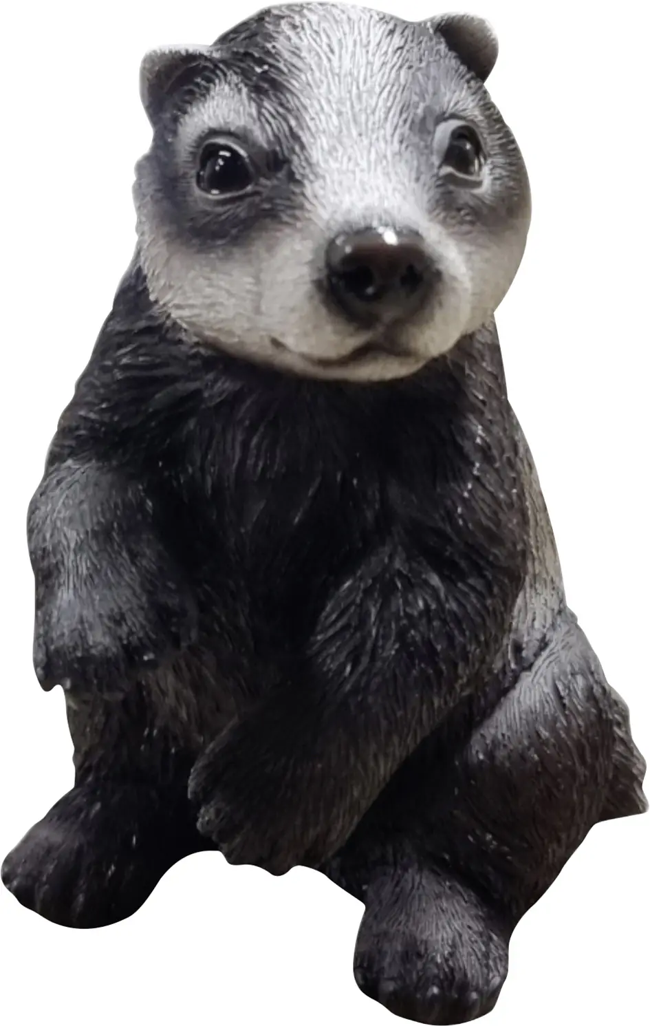 Dekofigur Dachs sitzend 14 x 10 x 10 cm schwarz-weiß