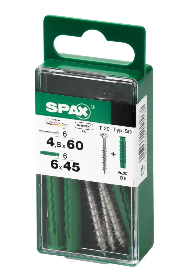 Spax Universalschrauben + Dübel 4.5 x 60 mm TX 20 6 Schrauben + 6 Dübel