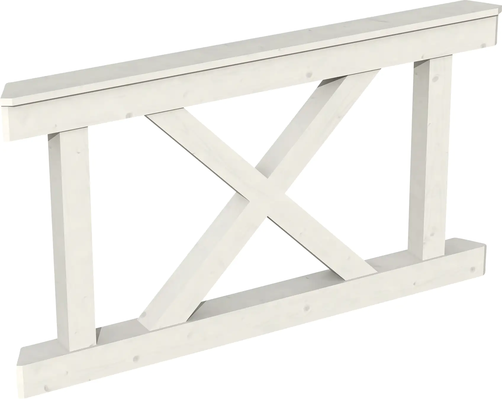 SKAN HOLZ Brüstung Andreaskreuz 150 x 84 cm, Fichte, lasiert in Weiß