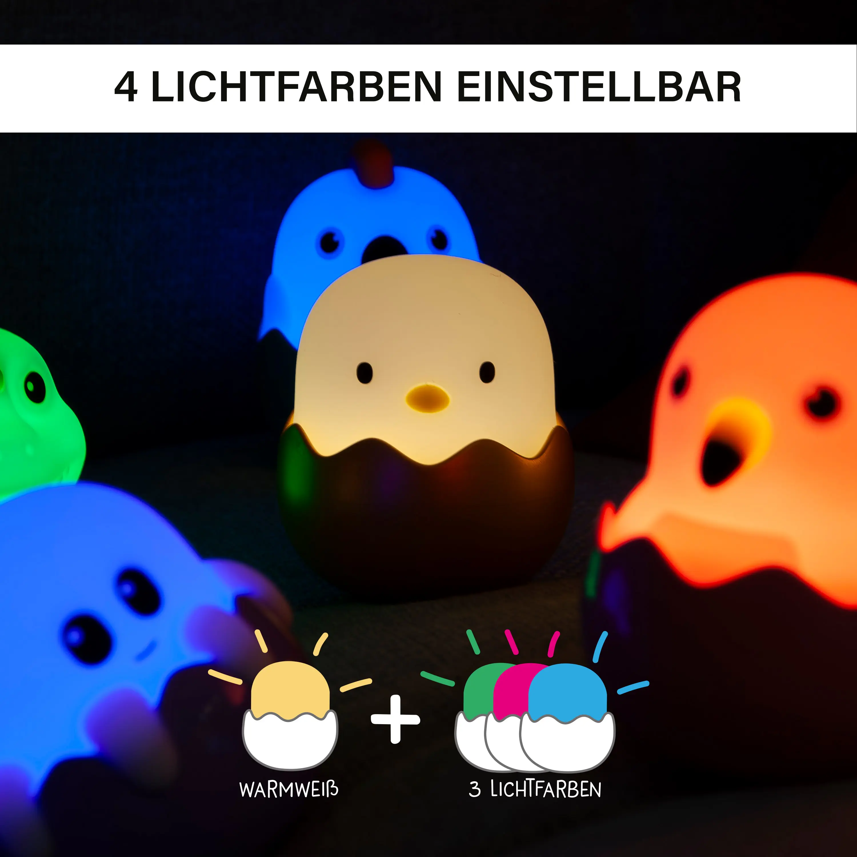 MegaLight Mini Lichter Eggy´s Mystery Lights Dimmbar mit Akku 9-fach Sortiert