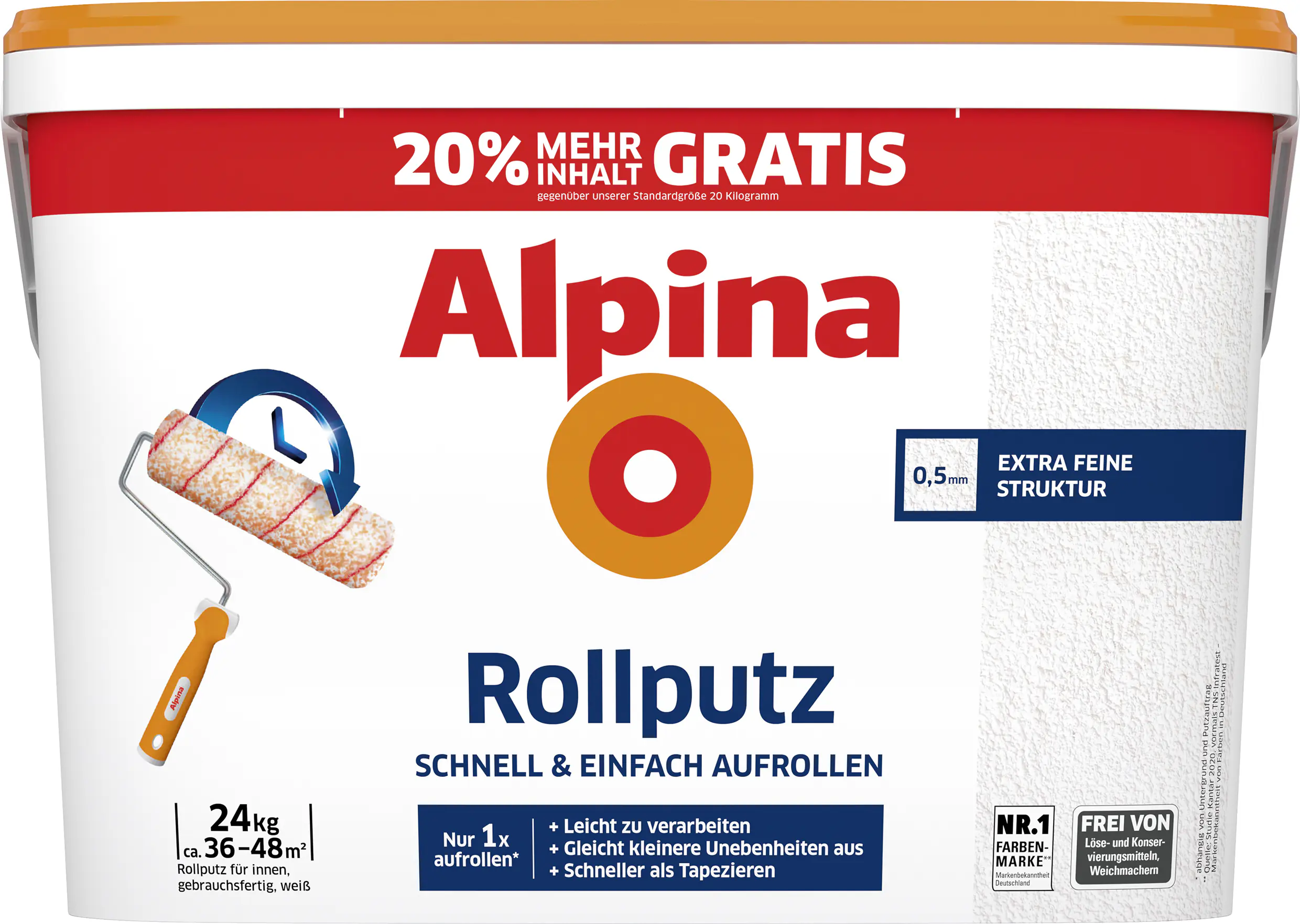 Alpina Rollputz 24 kg 0,5 mm Körnung weiß