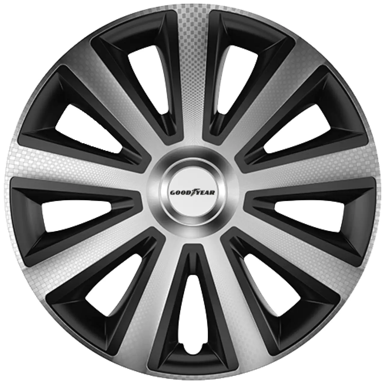 4038373063687 Goodyear Radzierblende Memphis Carbon 38 cm (15 Zoll) schwarz silber 4 Stück