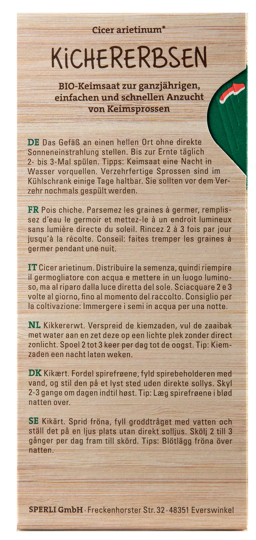 Sperli BIO Keimsprossen-Saat Kichererbse