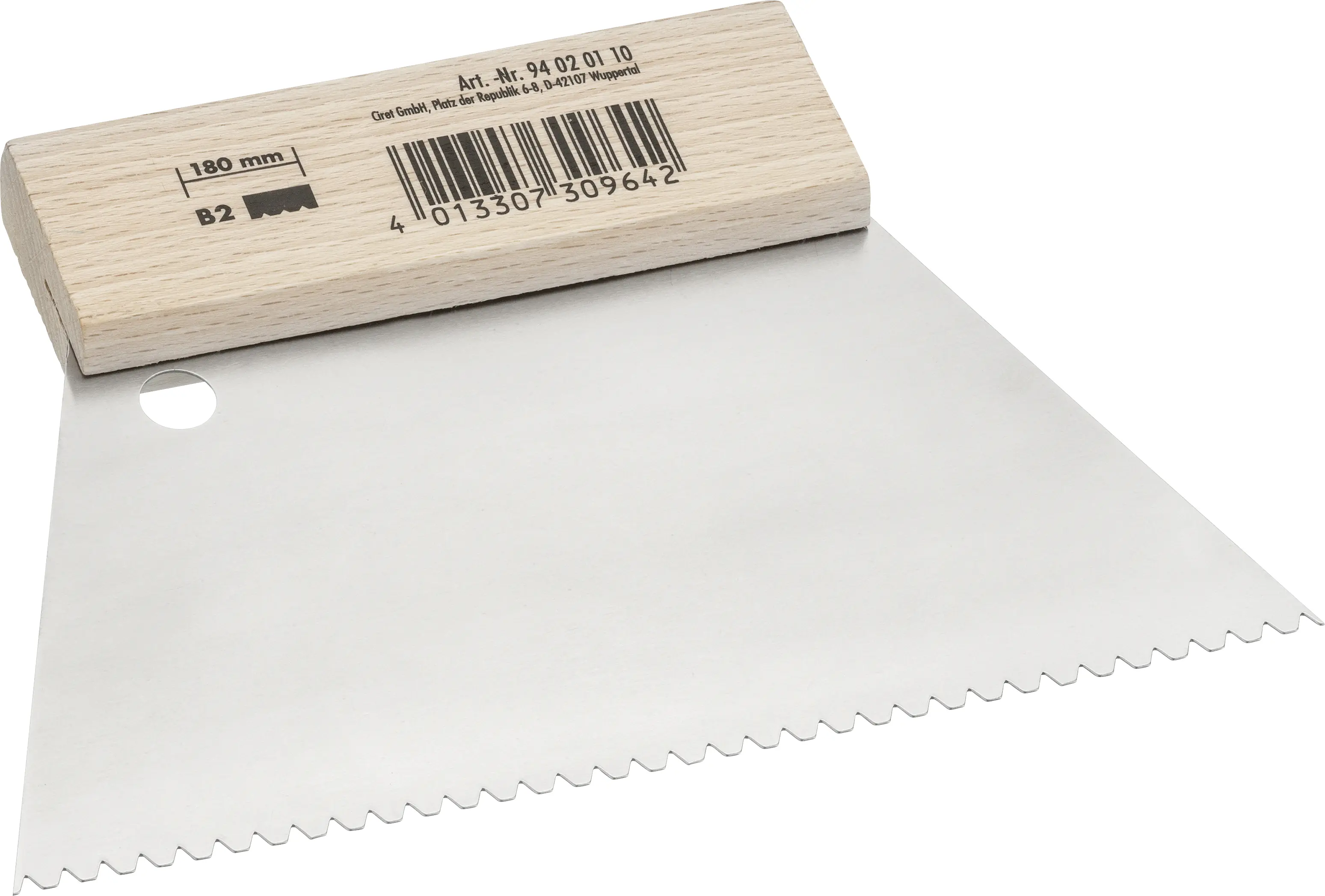 Color Expert Zahnspachtel B2 180 mm Holzgriff