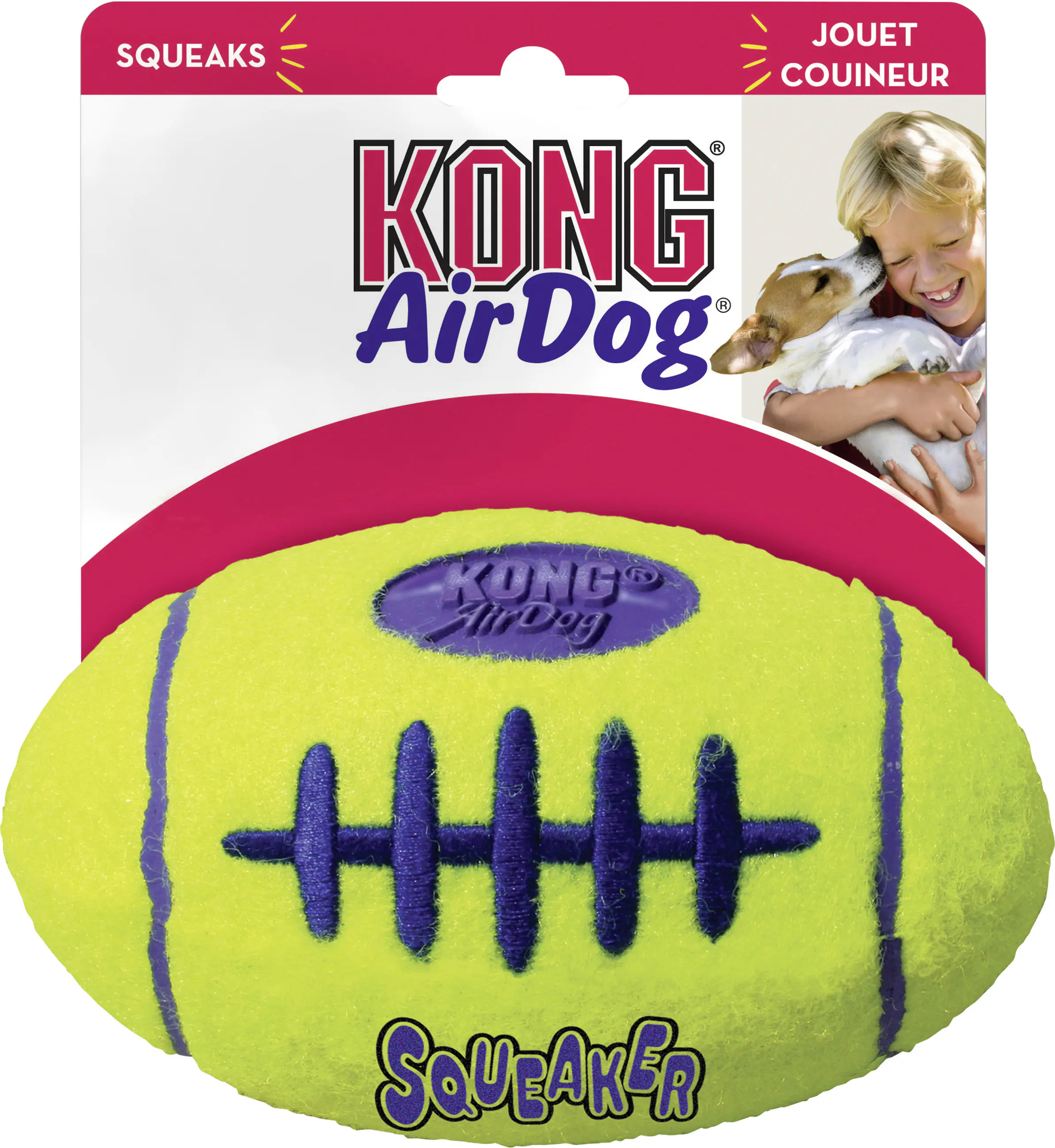 Kong Hundespielzeug AirDog Squeaker Football 8 cm gelb