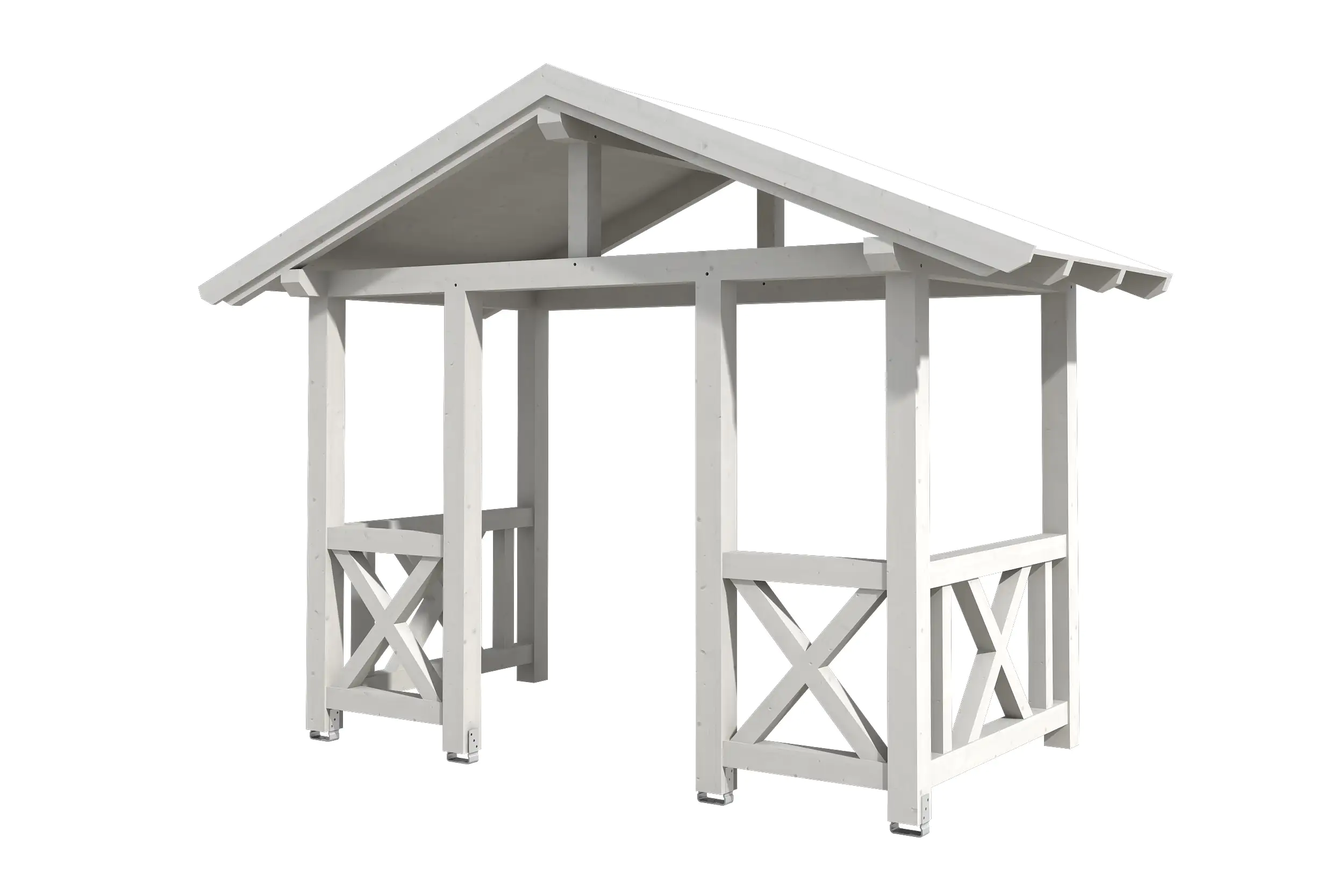 4018211017560 SKAN HOLZ Vordach Stralsund Typ 7 360 x 187 cm, lasiert in Weiß