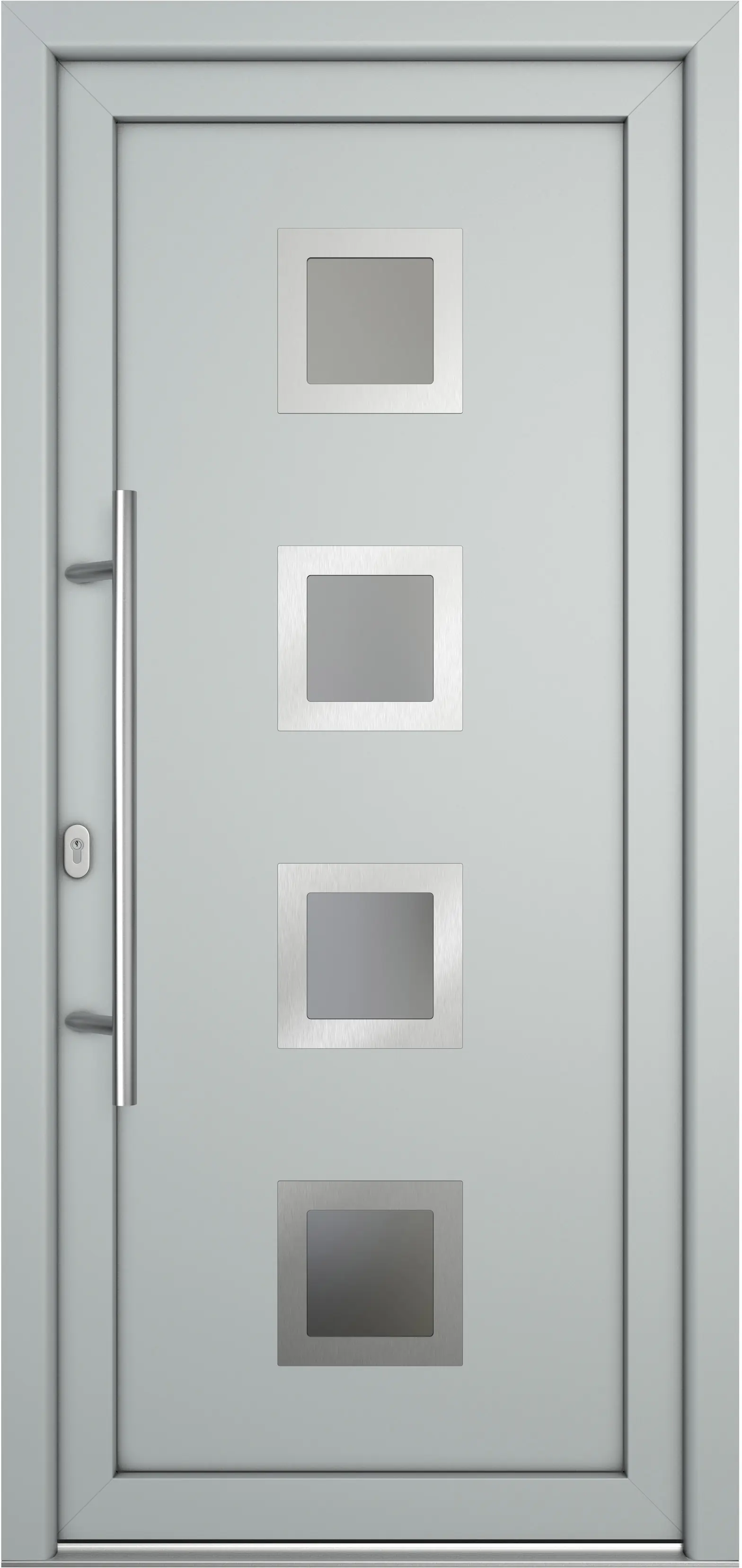 Meeth Haustür Signum Pro PVC Modell 84 88 x 200 cm DIN Links weiß/lichtgrau