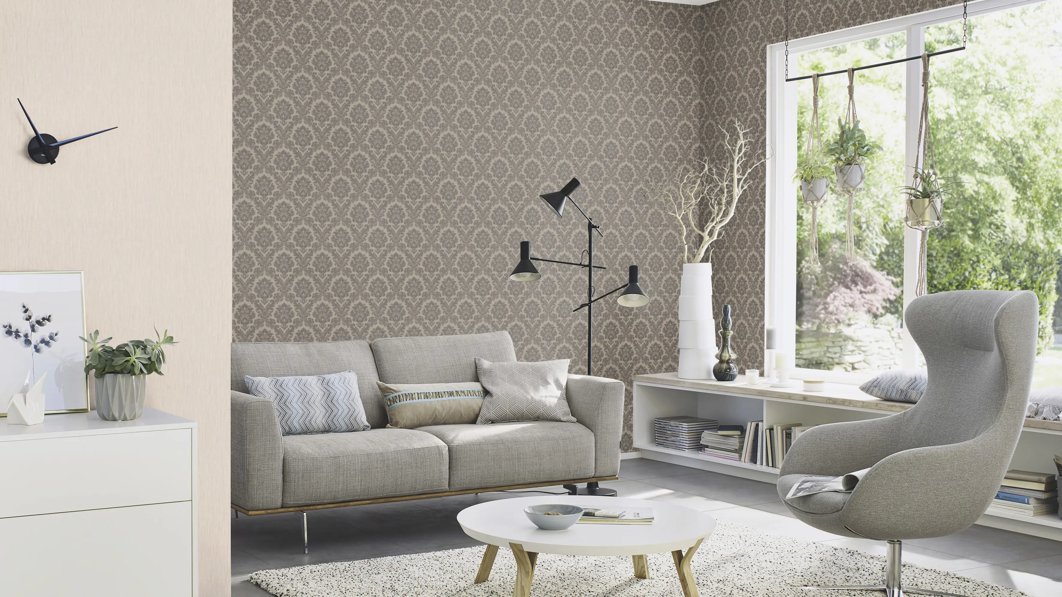 Rasch Vliestapete 570021 Trianon XIII textikstruktur rose, 10,05 x 0,53 m