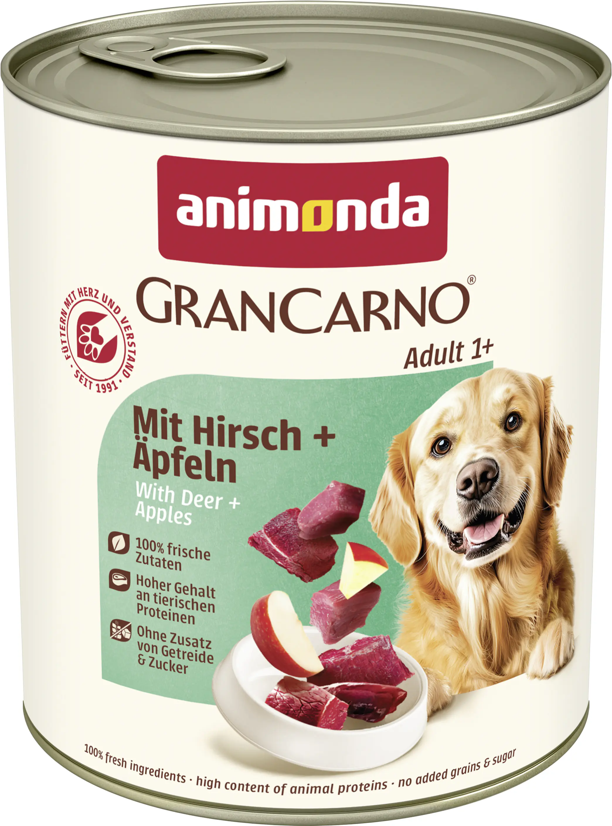 Animonda GranCarno Hundenassfutter Adult getreidefrei 800 g Hirsch & Apfel